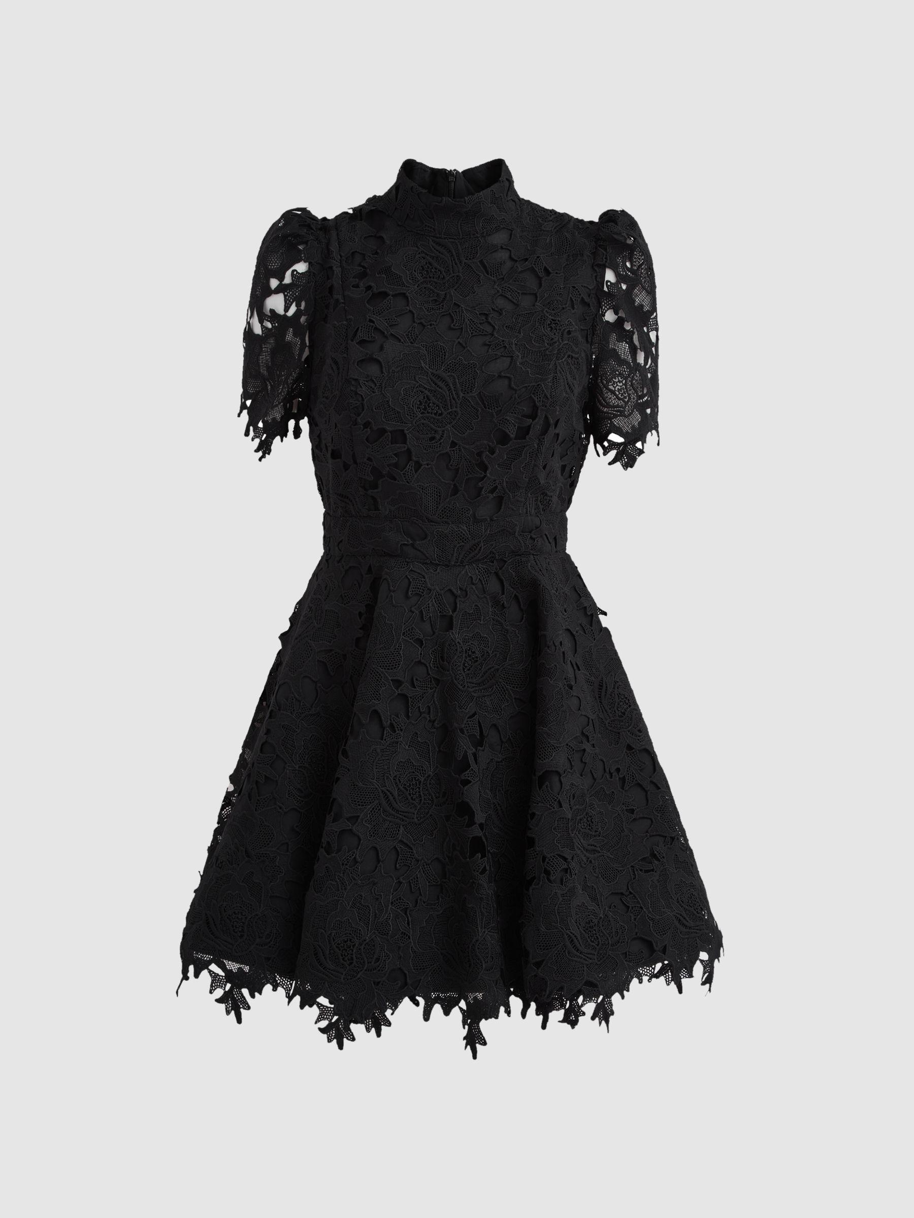 Leo Lin Lace Mini Dress in Ebony Product Image