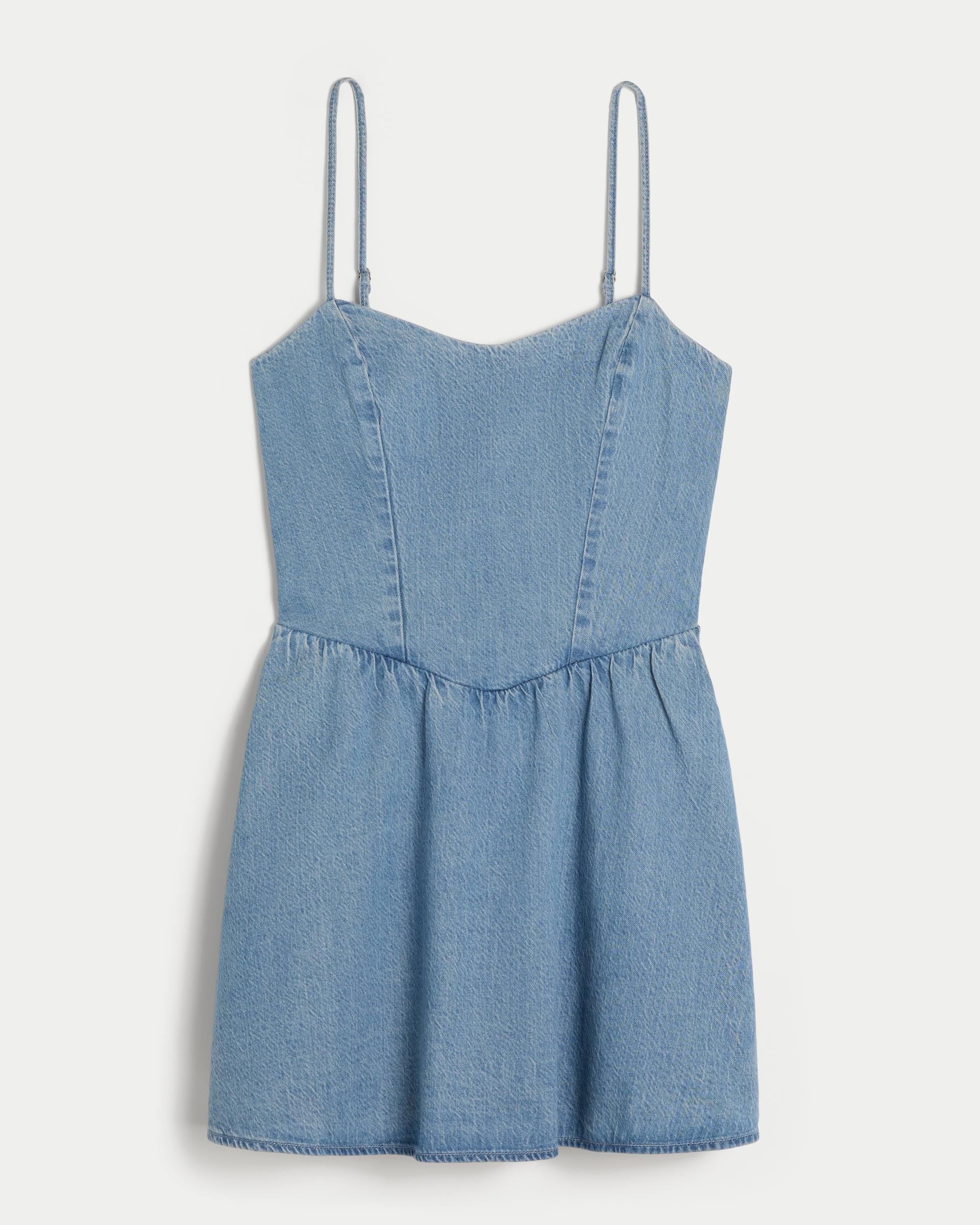 Open-Back Linen-Blend Mini Dress Product Image