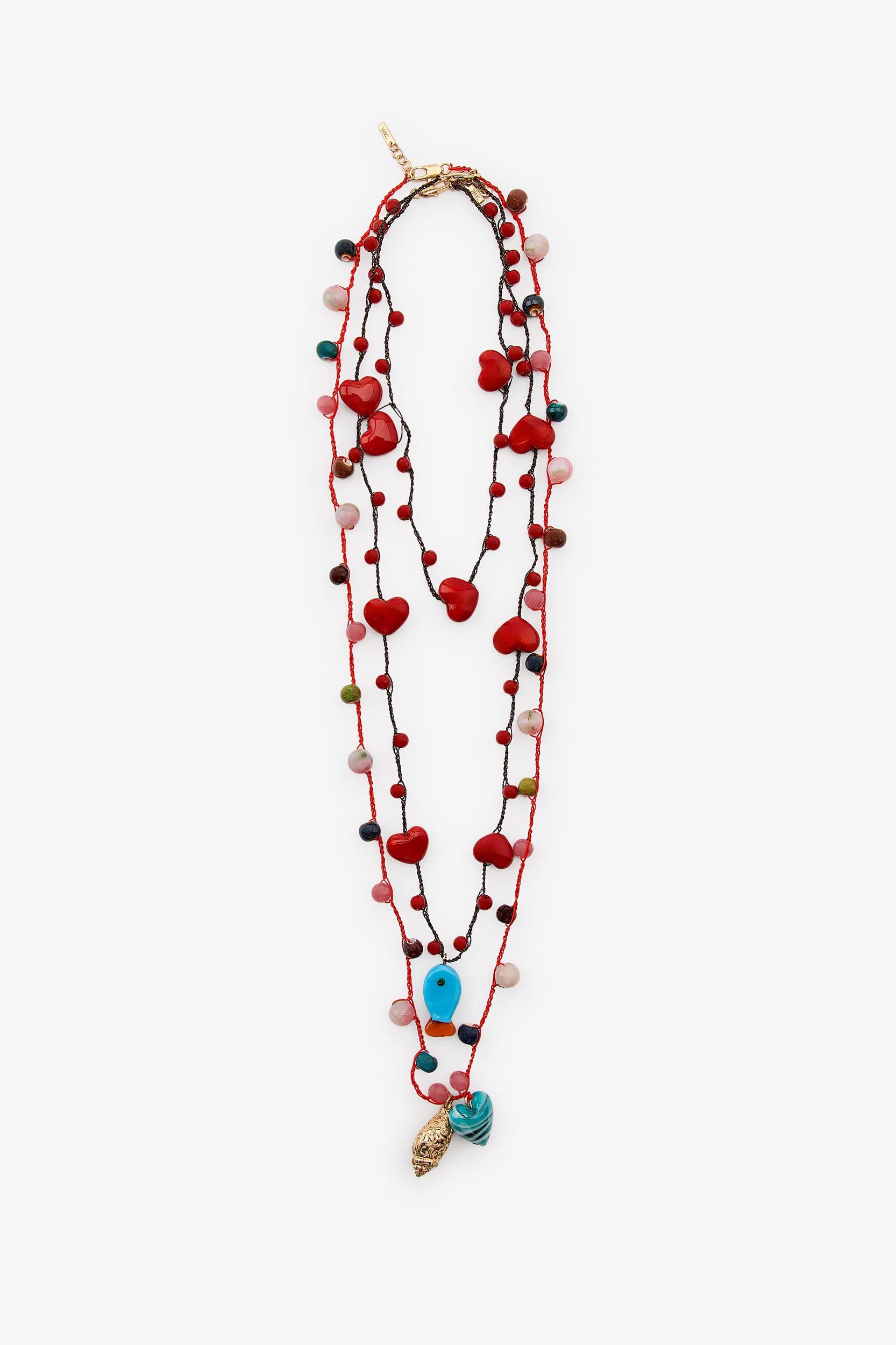 3-PACK OF CORD HEART CHARM NECKLACES Product Image