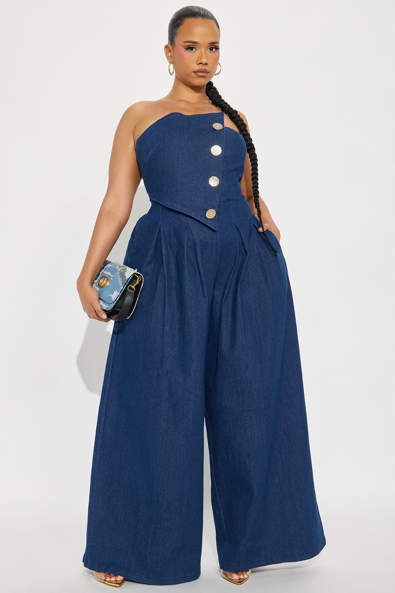 Monique Strapless Denim Jumpsuit - Denim Female Product Image
