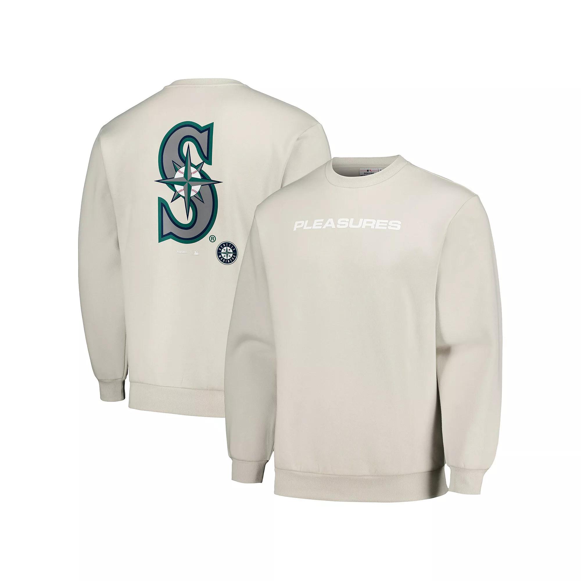 Men's PLEASURES Gray Seattle Mariners Ballpark Pullover Sweatshirt, Size: XL, Grey Product Image