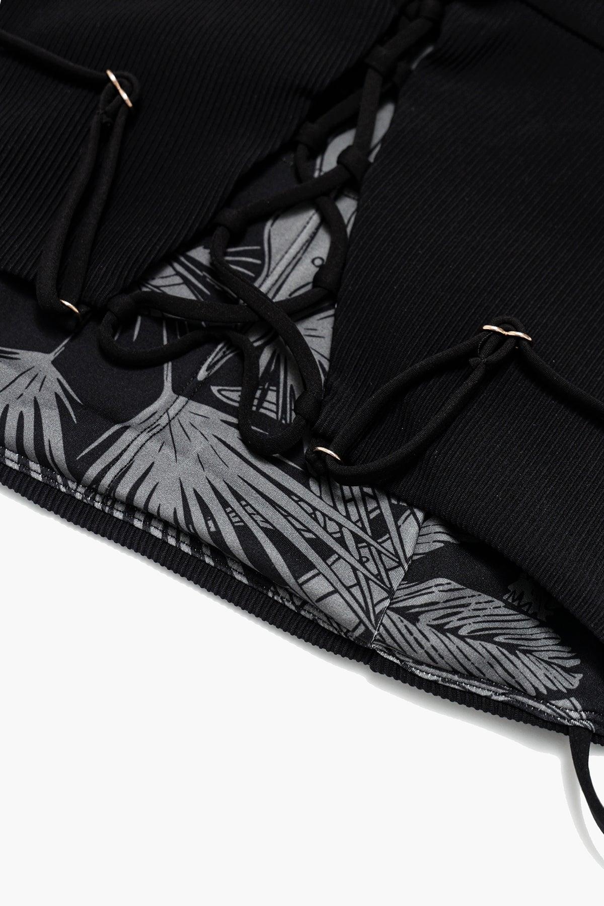 Reef Romper with Pockets - Black Rib Product Image