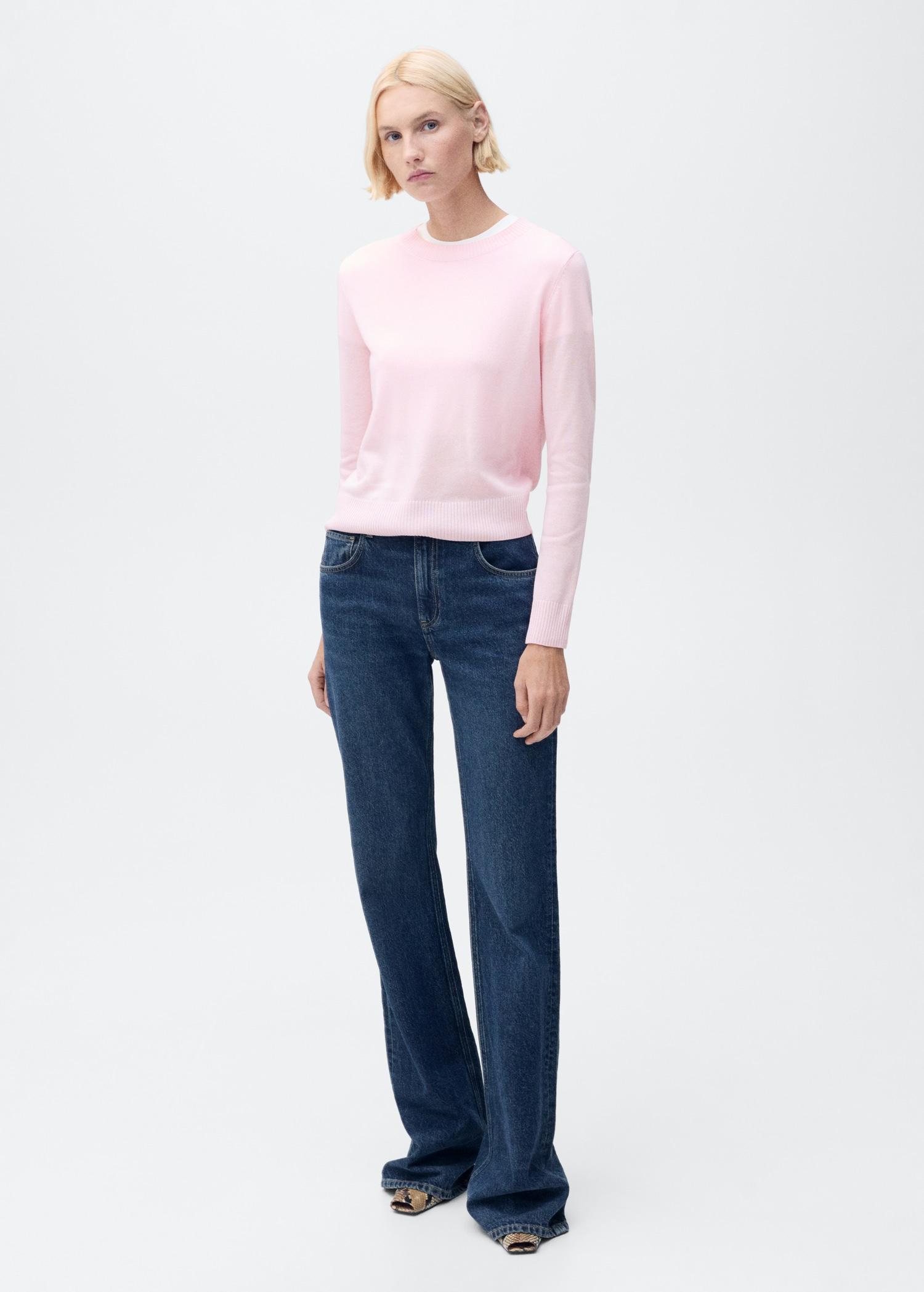 Linen-blend knitted sweater - Women | MANGO USA Product Image