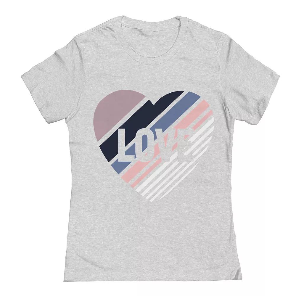 Junior's Grayson Threads The Label Love Diagonal Heart Valentine's Day Graphic Tee, Women's,  Product Image