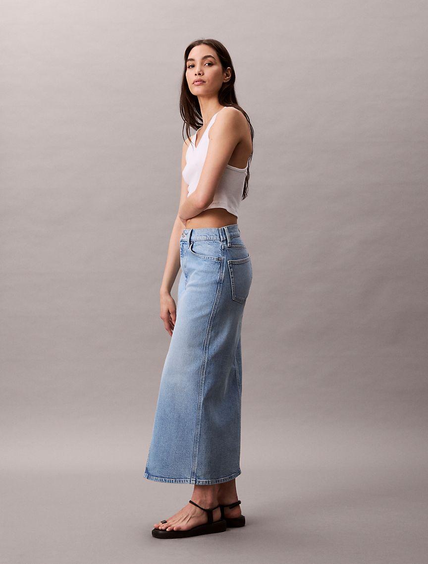 Denim Maxi Skirt  Product Image