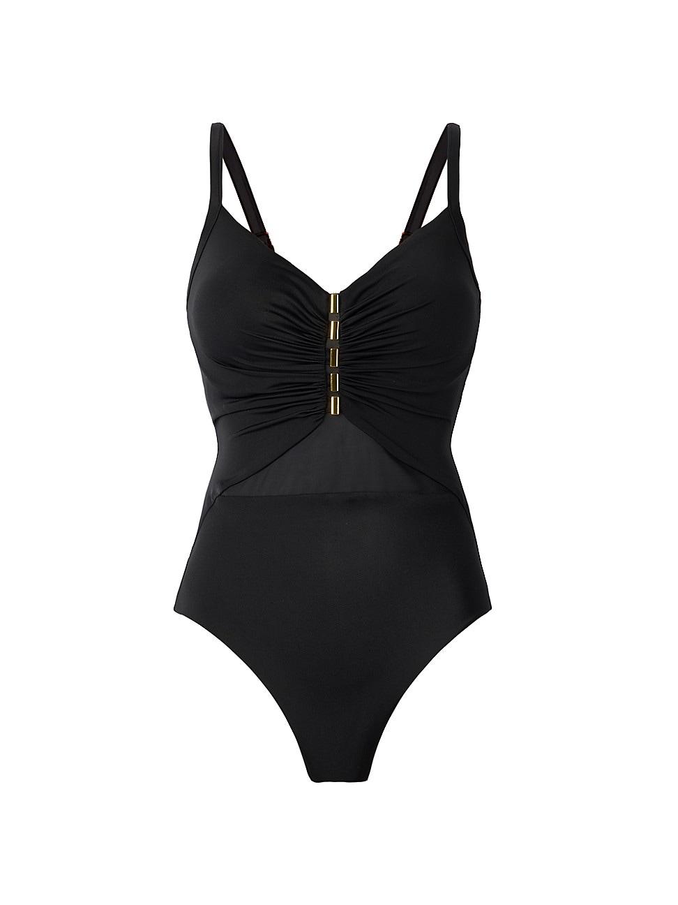 Womens Network News Mariposa Gathered One-Piece Swimsuit Product Image