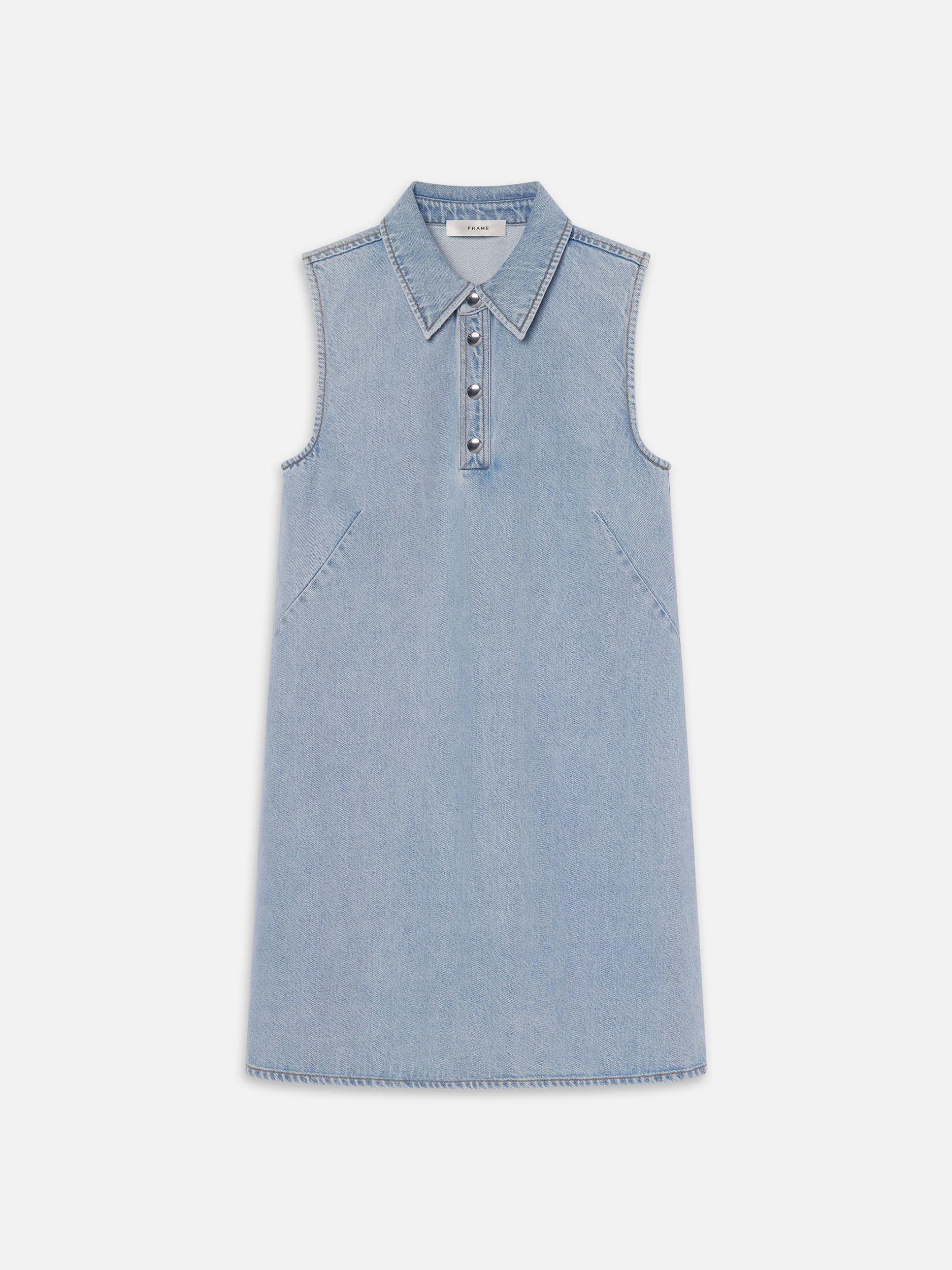 FRAME The City Shift Denim Dress In Blue Product Image