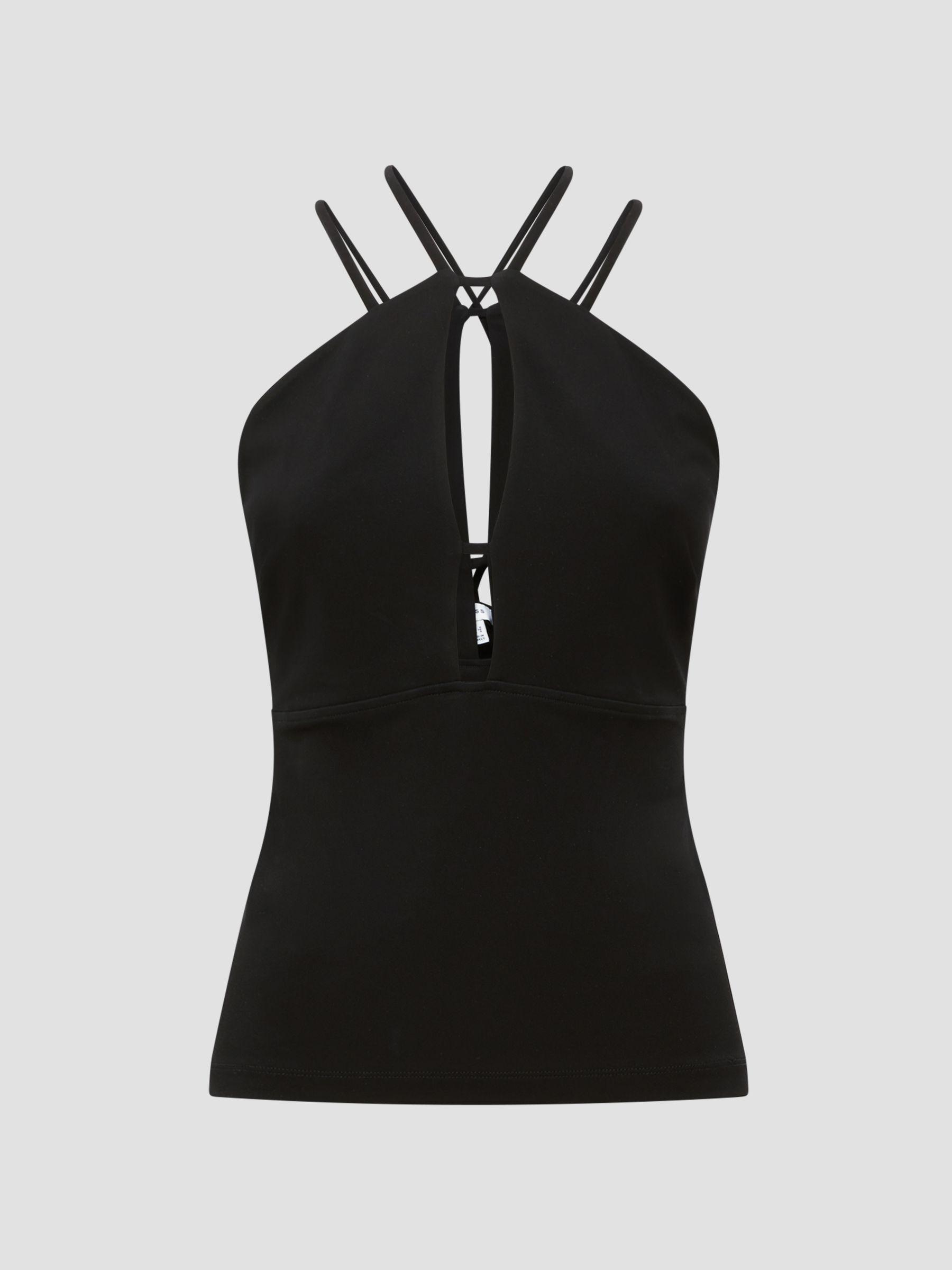 Strappy Cut-Out Top in Black Product Image
