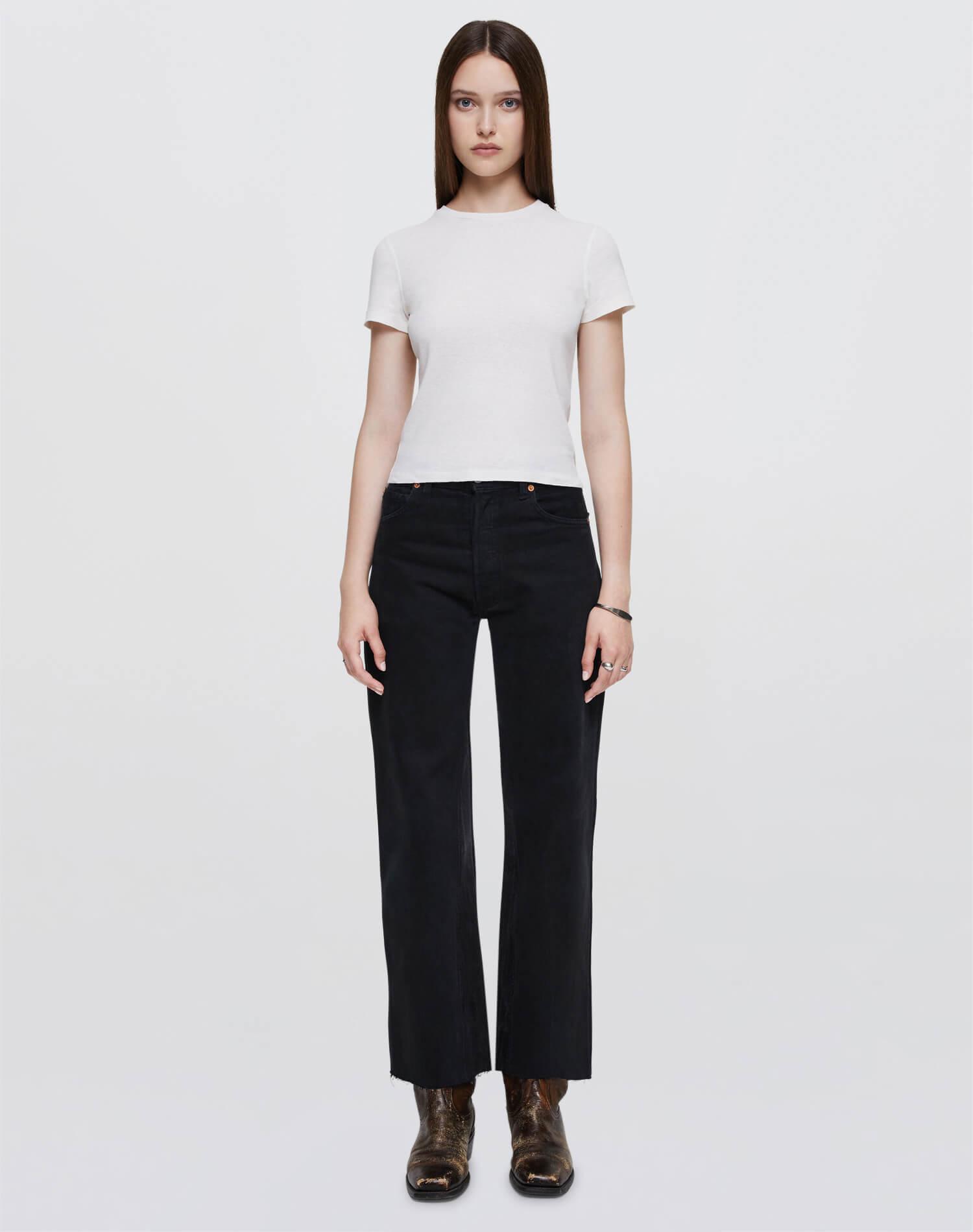 Levi's Black High Rise Wide Leg Crop Product Image