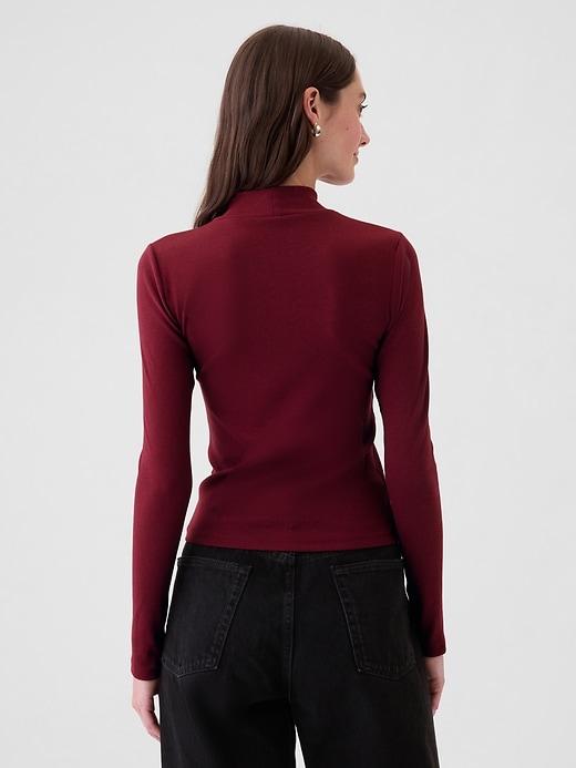 Modern Rib Cropped Mockneck Shirt Product Image