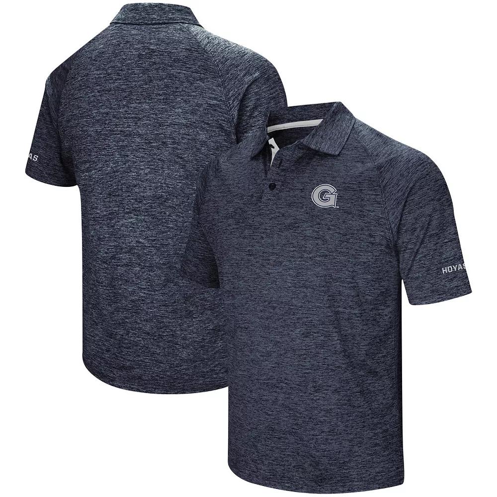 Men's Colosseum Heathered Navy Georgetown Hoyas Down Swing Raglan Polo, Size: 2XL, Grg Blue Product Image