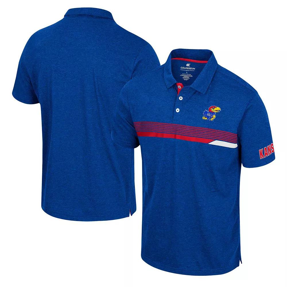 Men's Colosseum  Royal Kansas Jayhawks No Problemo Polo, Size: XL, Blue Product Image
