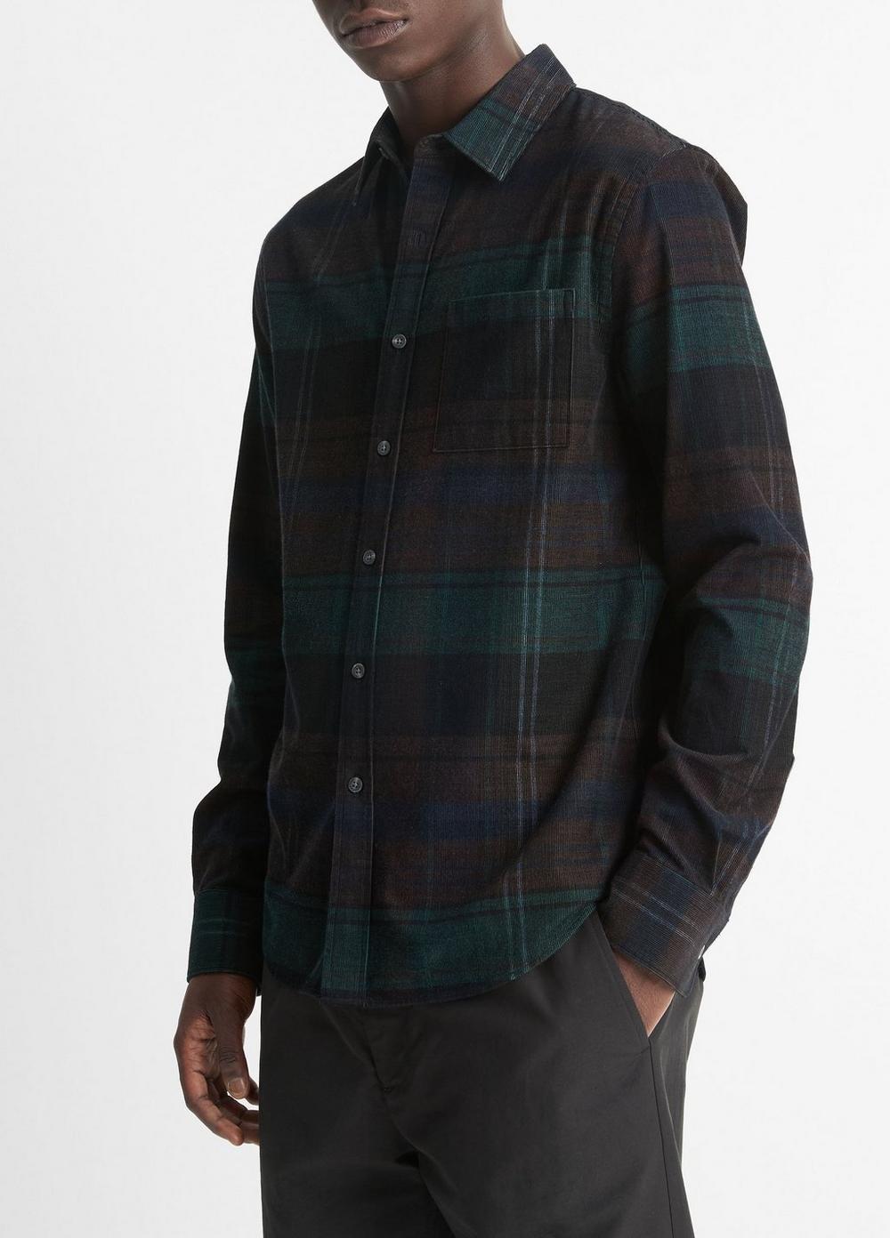 Sierra Plaid Cotton Corduroy Shirt Product Image
