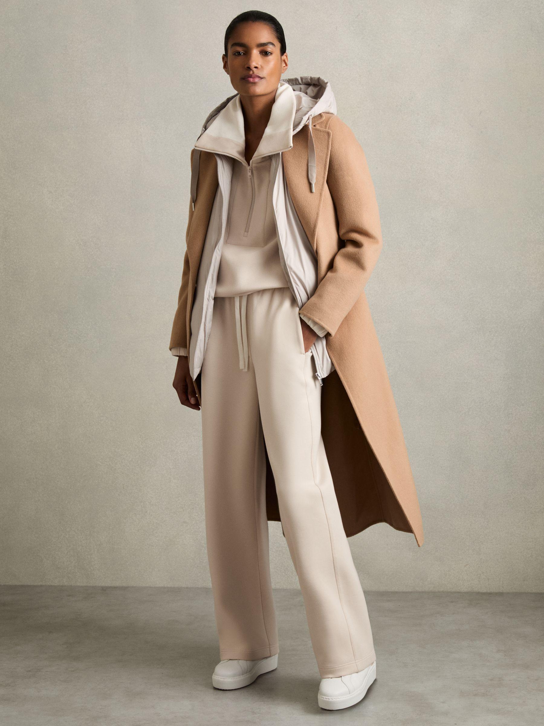 Interlock Half-Zip Drawstring-Hem Sweatshirt in Stone Product Image