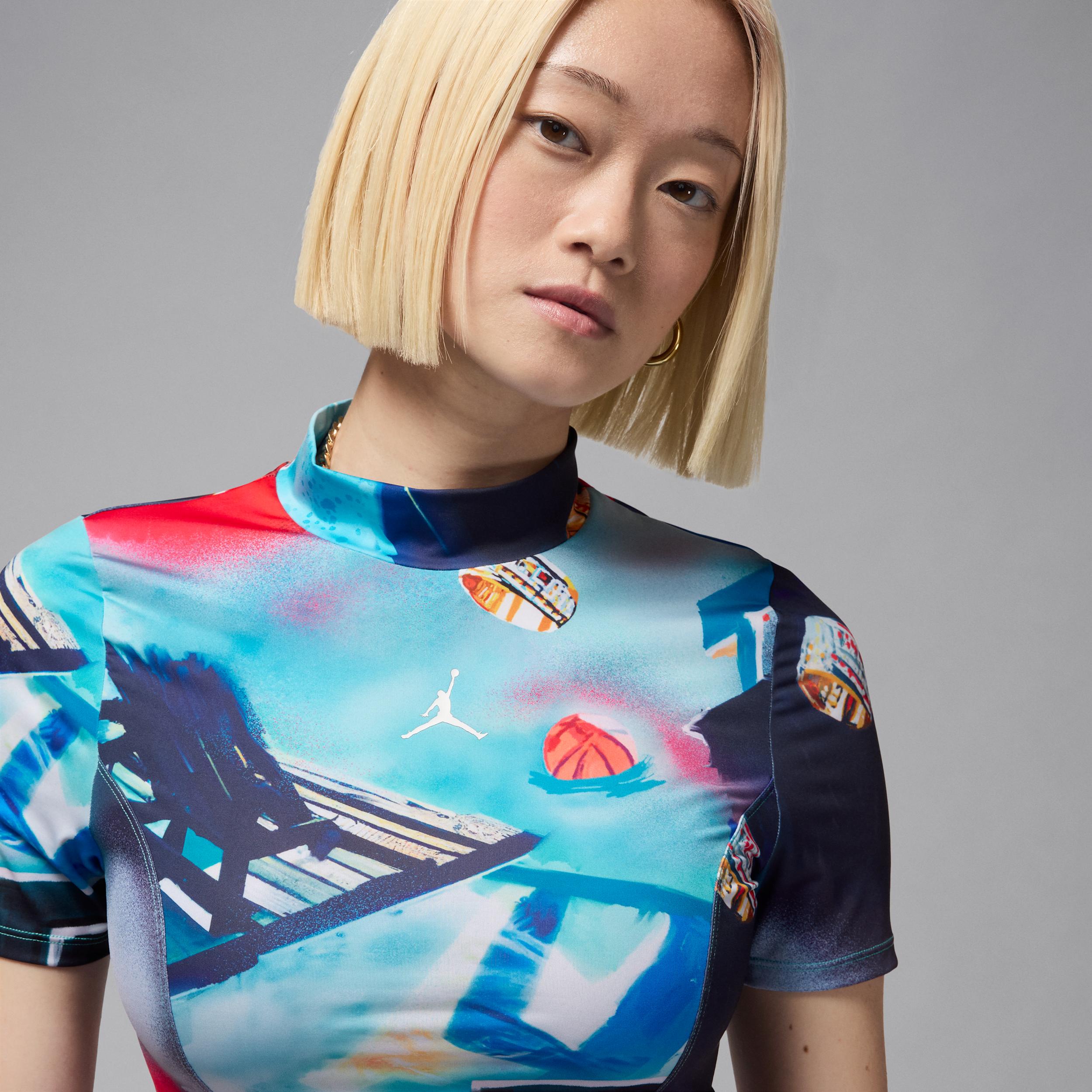 Women's Jordan Printed Short-Sleeve Knit Crop Top Product Image