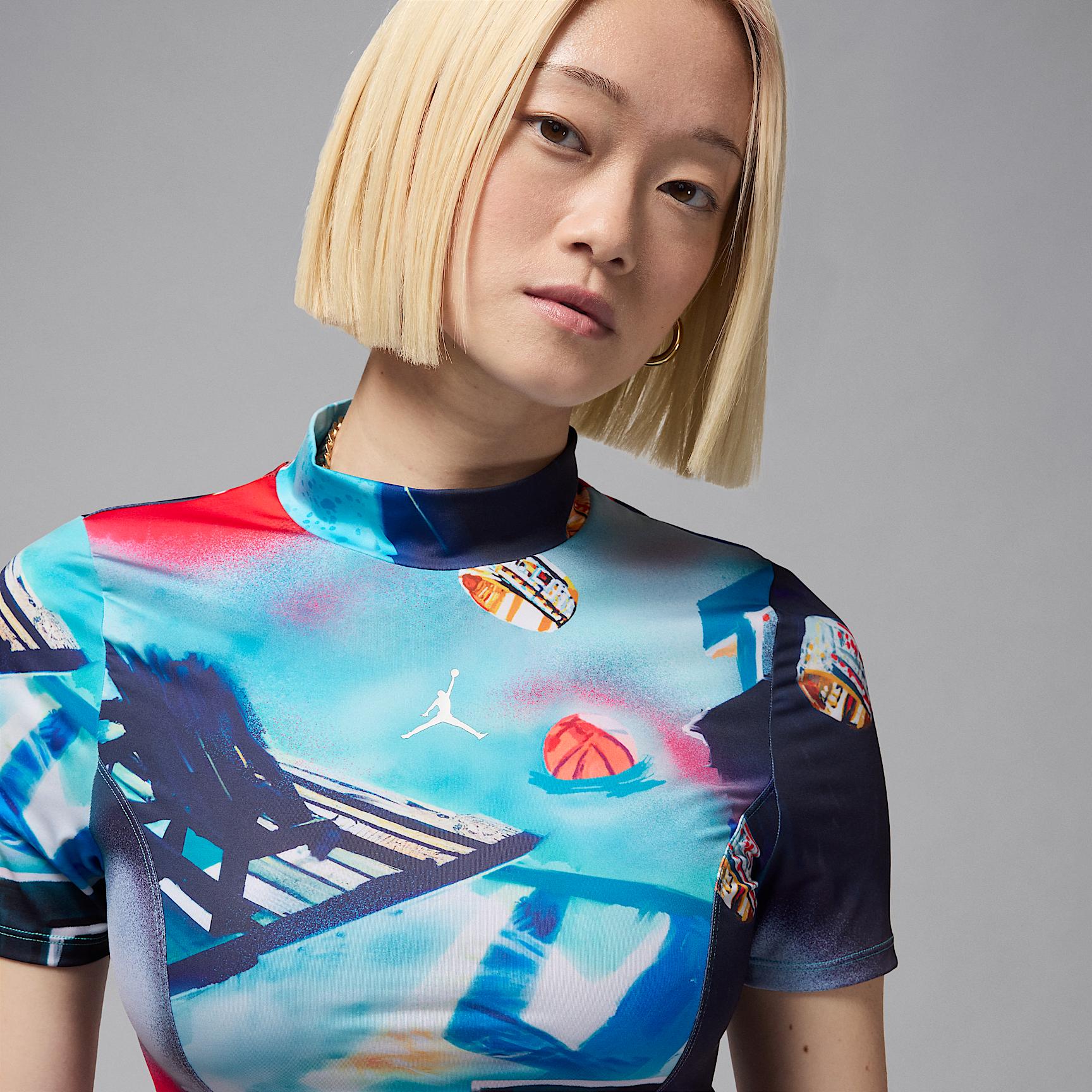 Women's Jordan Printed Short-Sleeve Knit Crop Top Product Image