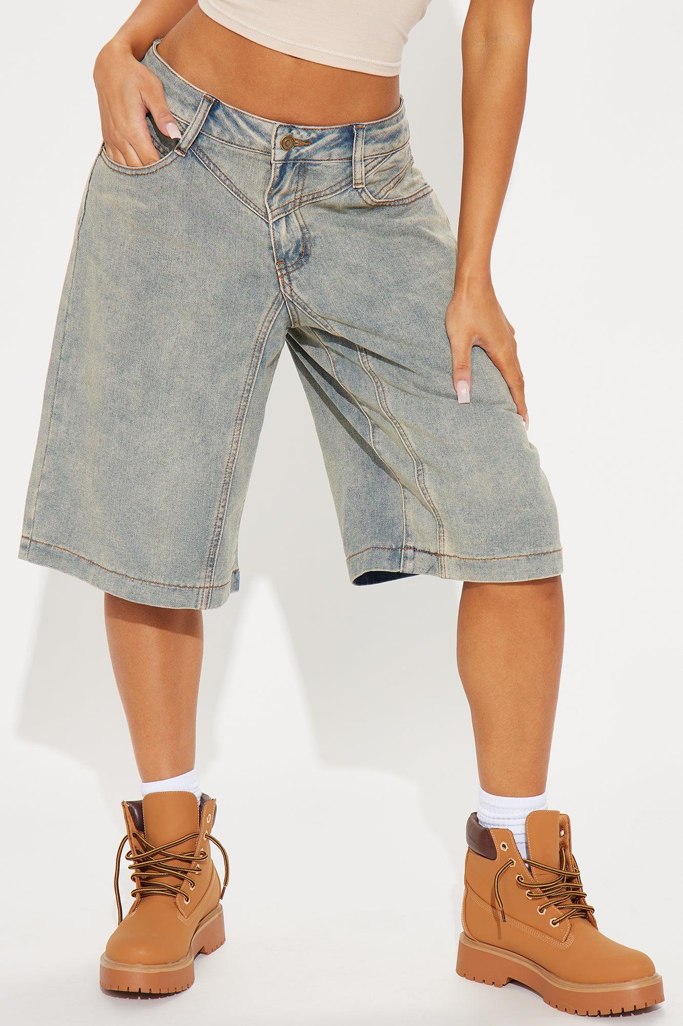 Nissa Non Stretch Denim Jorts - Vintage Wash Product Image