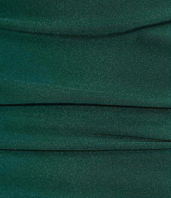 Midnight Doll Satin Rhinestone Strap Detail Lace-Up Back Long Dress Product Image