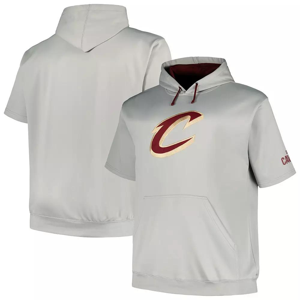 Men's Fanatics Branded Silver Cleveland Cavaliers Big & Tall Logo Pullover Hoodie,  Product Image