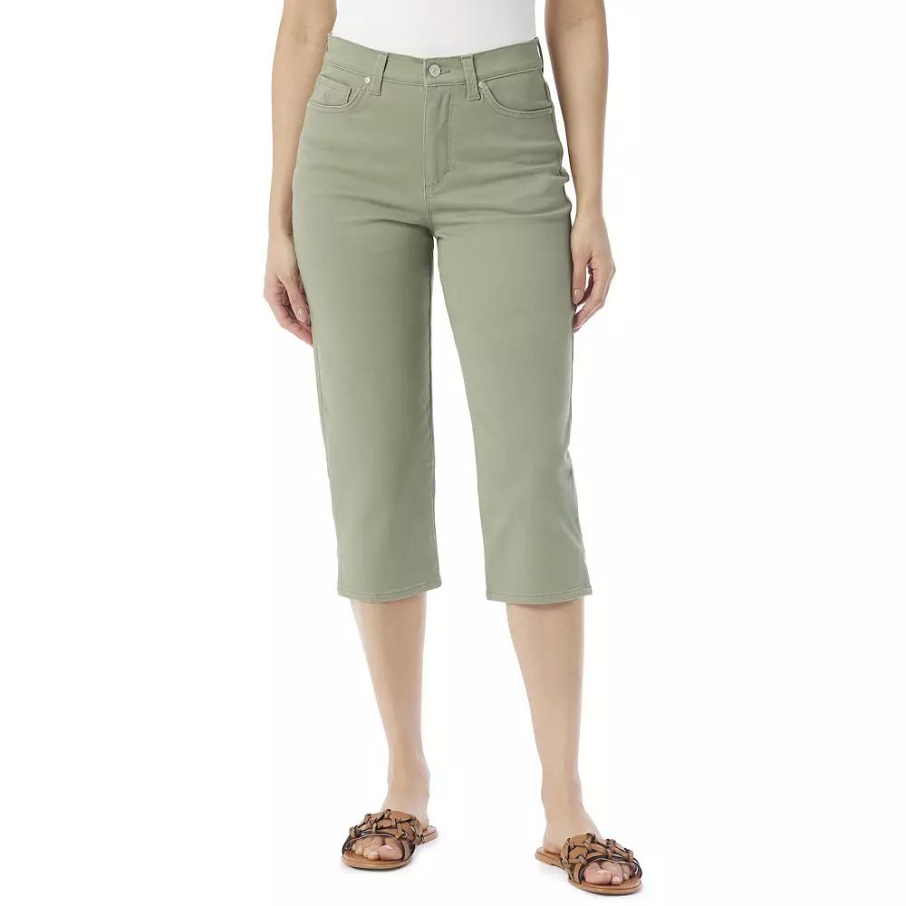 Womens Gloria Vanderbilt Straight-Leg Cut Amanda Capri Pants Garden Green Product Image
