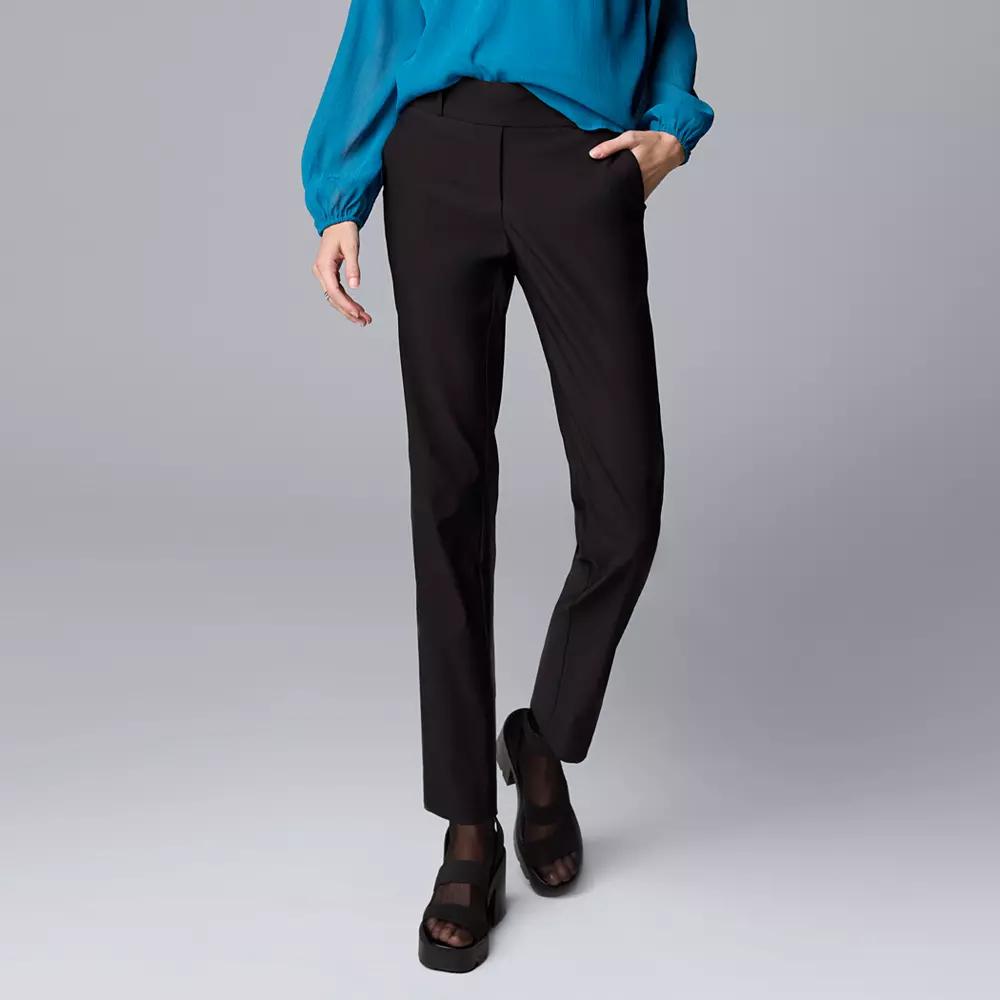 Petite Simply Vera Vera Wang Simply Polished Twill Ankle Pants, Women's, Size: XL Petite, Black Product Image