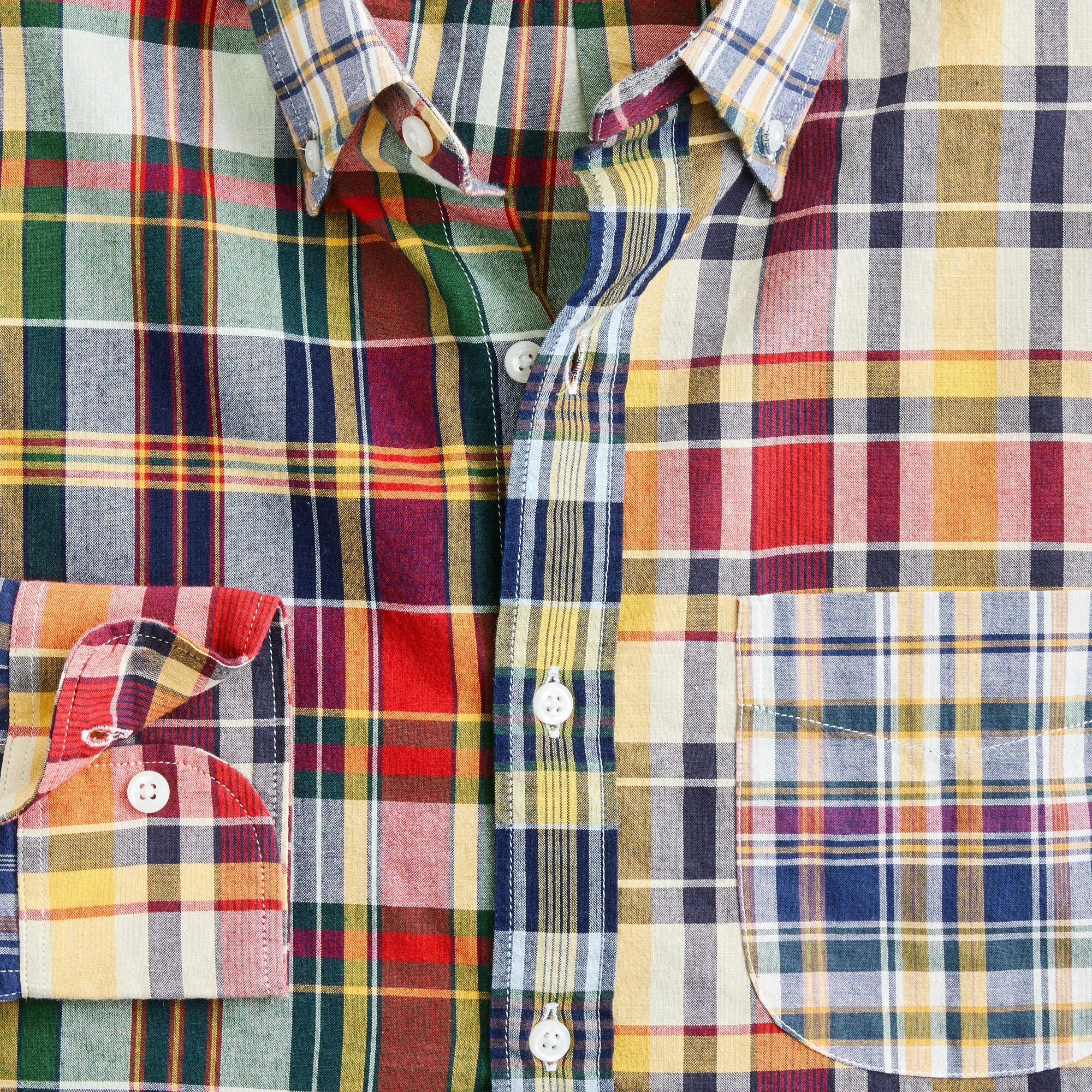 Indian madras shirt in patchwork plaid Product Image