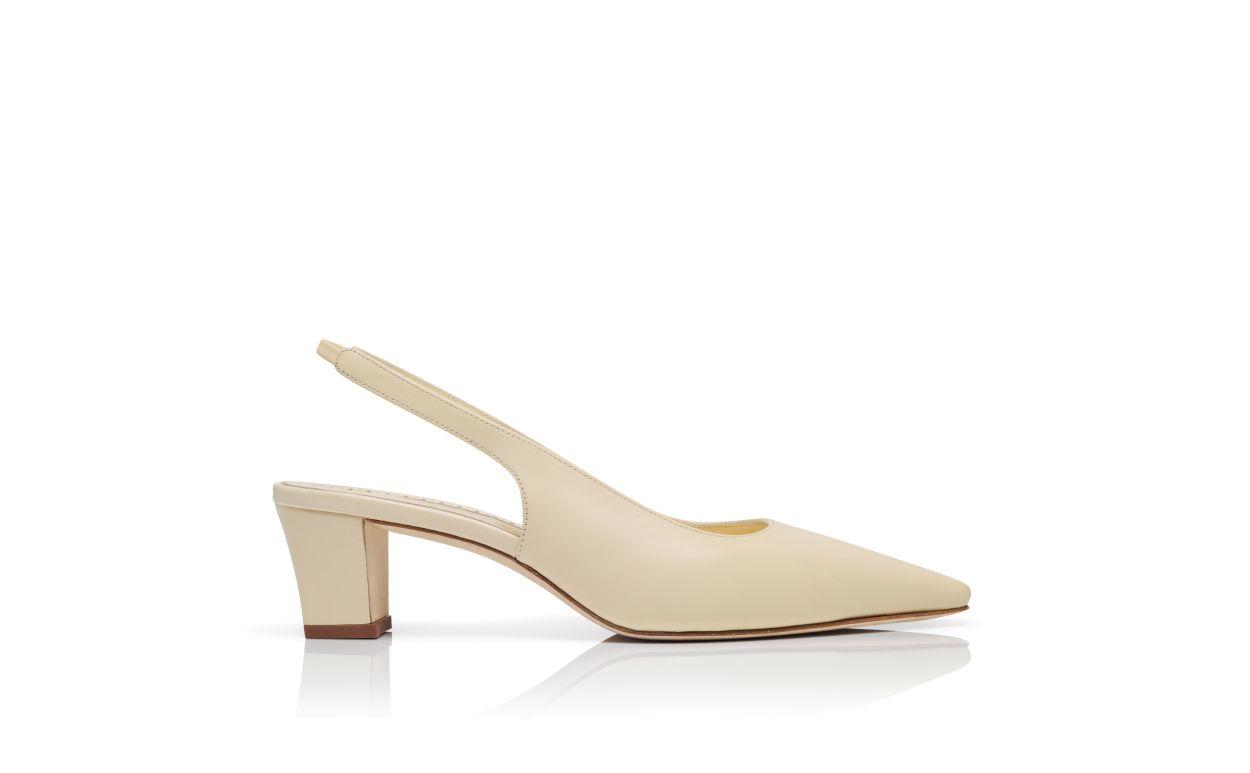TEUTAMOSPLA Light Cream Nappa Leather Slingback Pumps Product Image