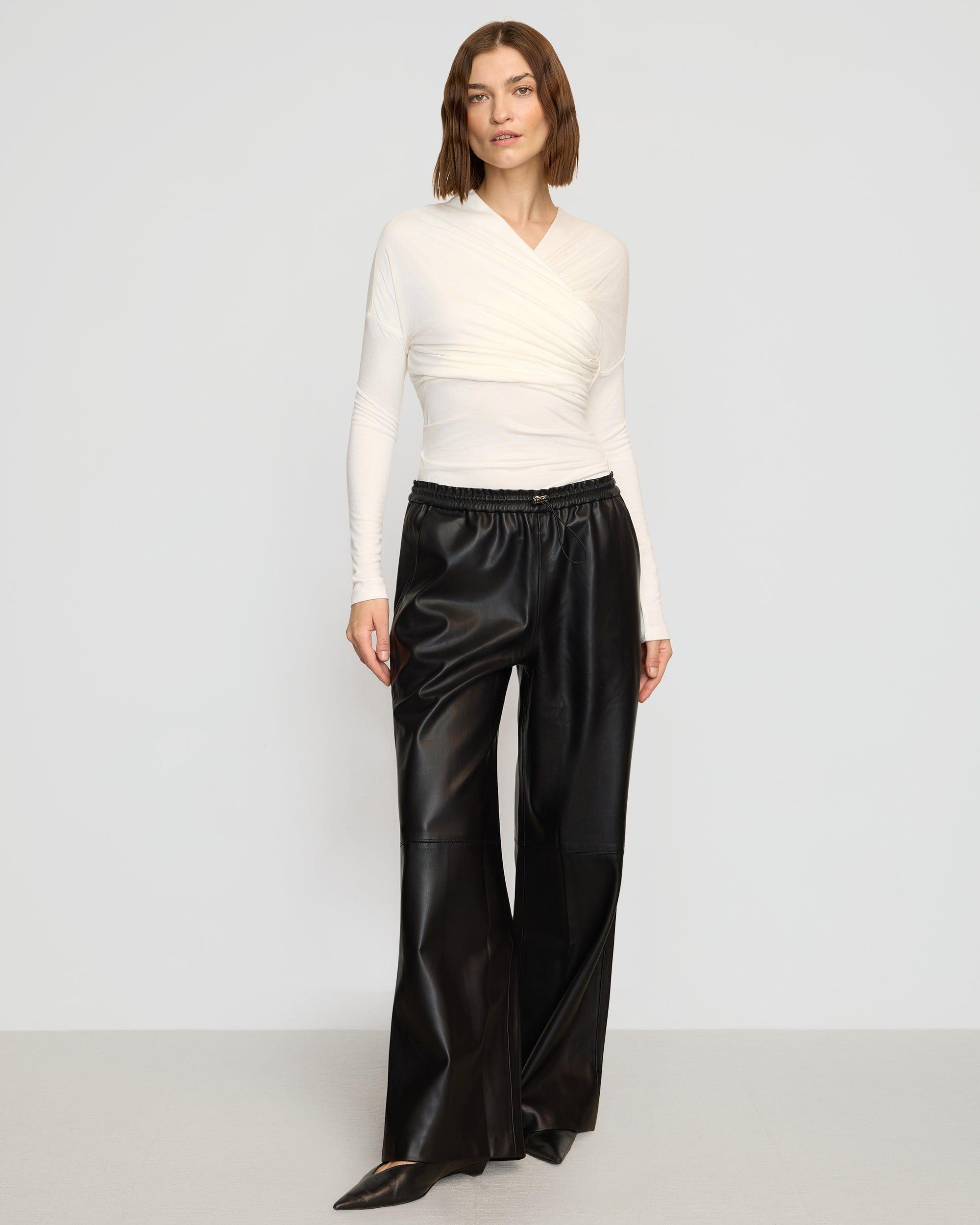 Lianne Drawstring Vegan Leather Pant Product Image