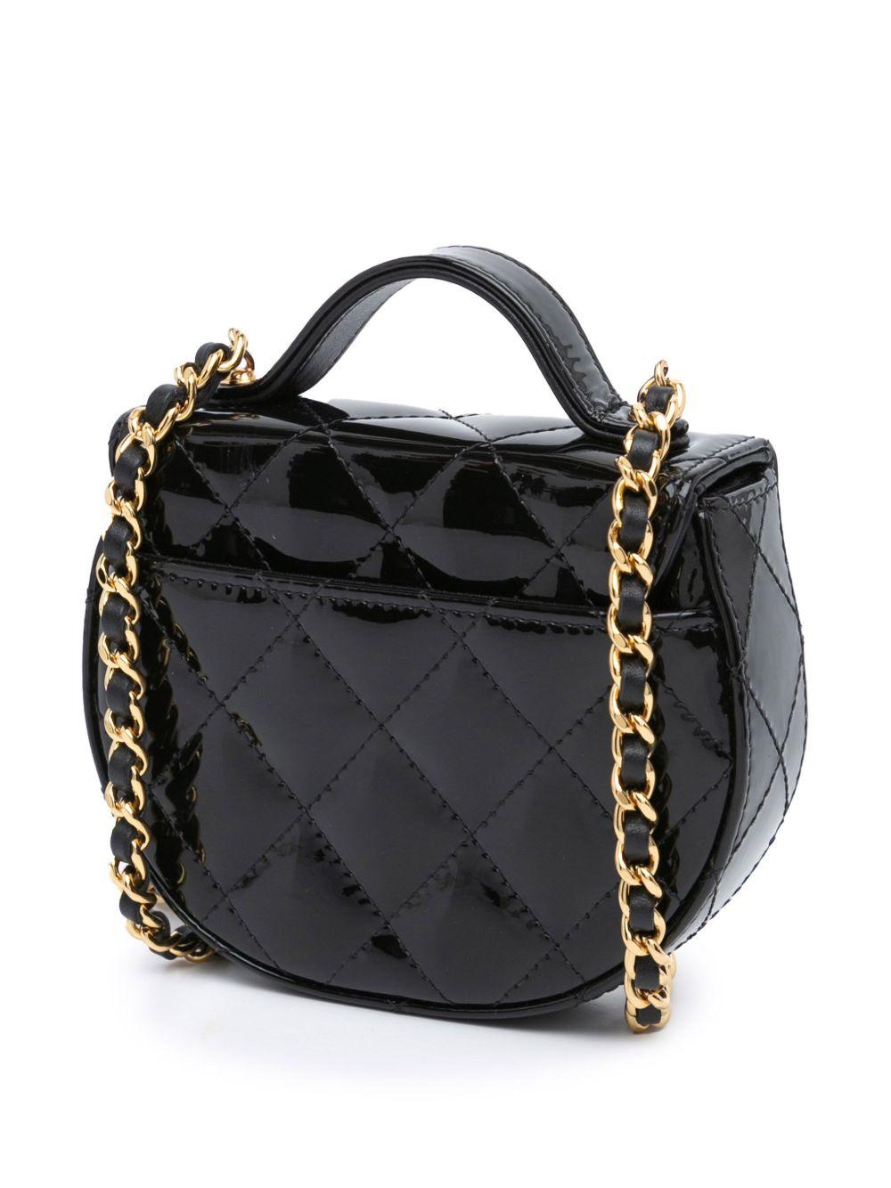 2021-2024 Mini CC Quilted Patent Leather Top Handle Clutch with Chain satchel Product Image