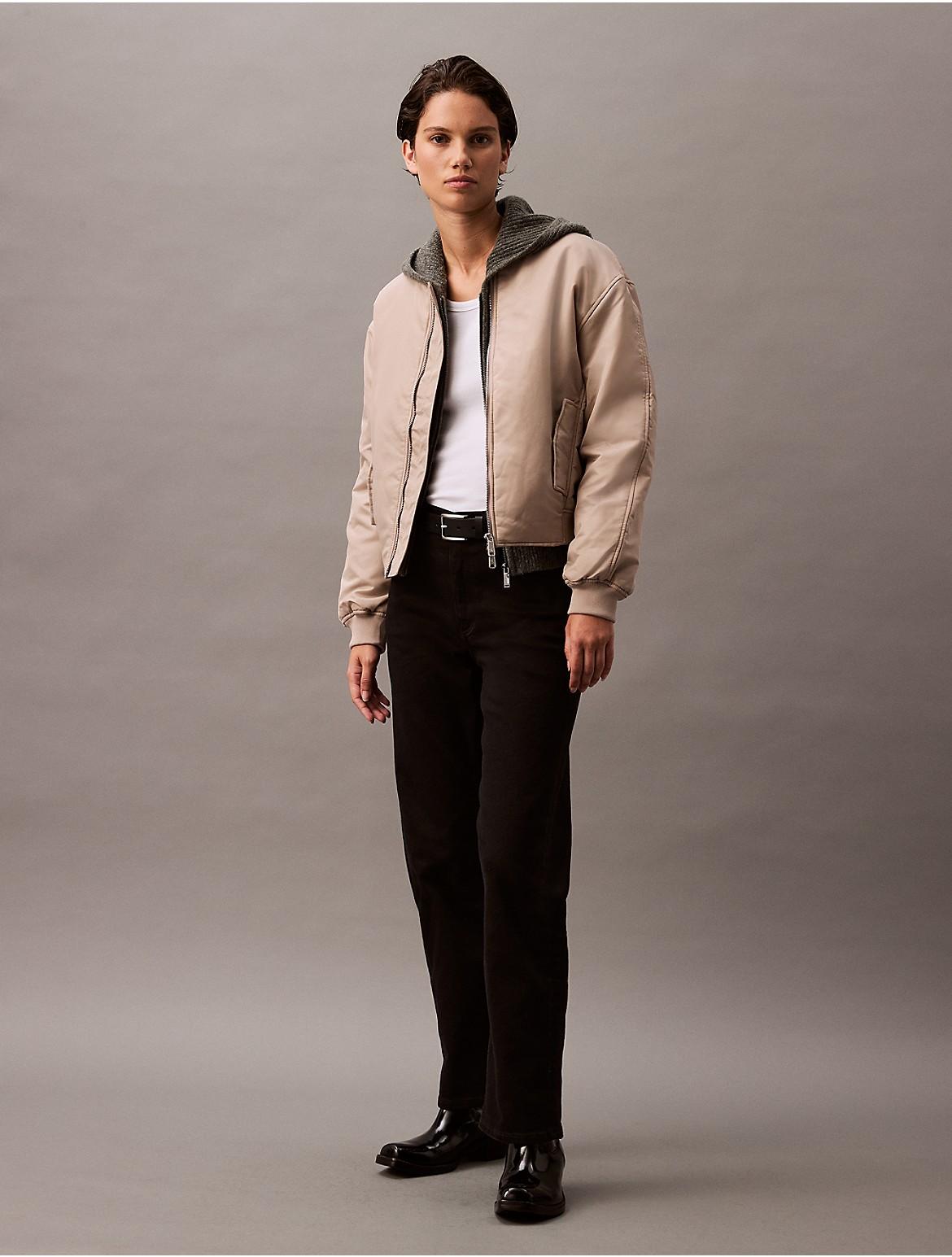 Calvin Klein Womens Filled Nylon Bomber Jacket - Brown Product Image