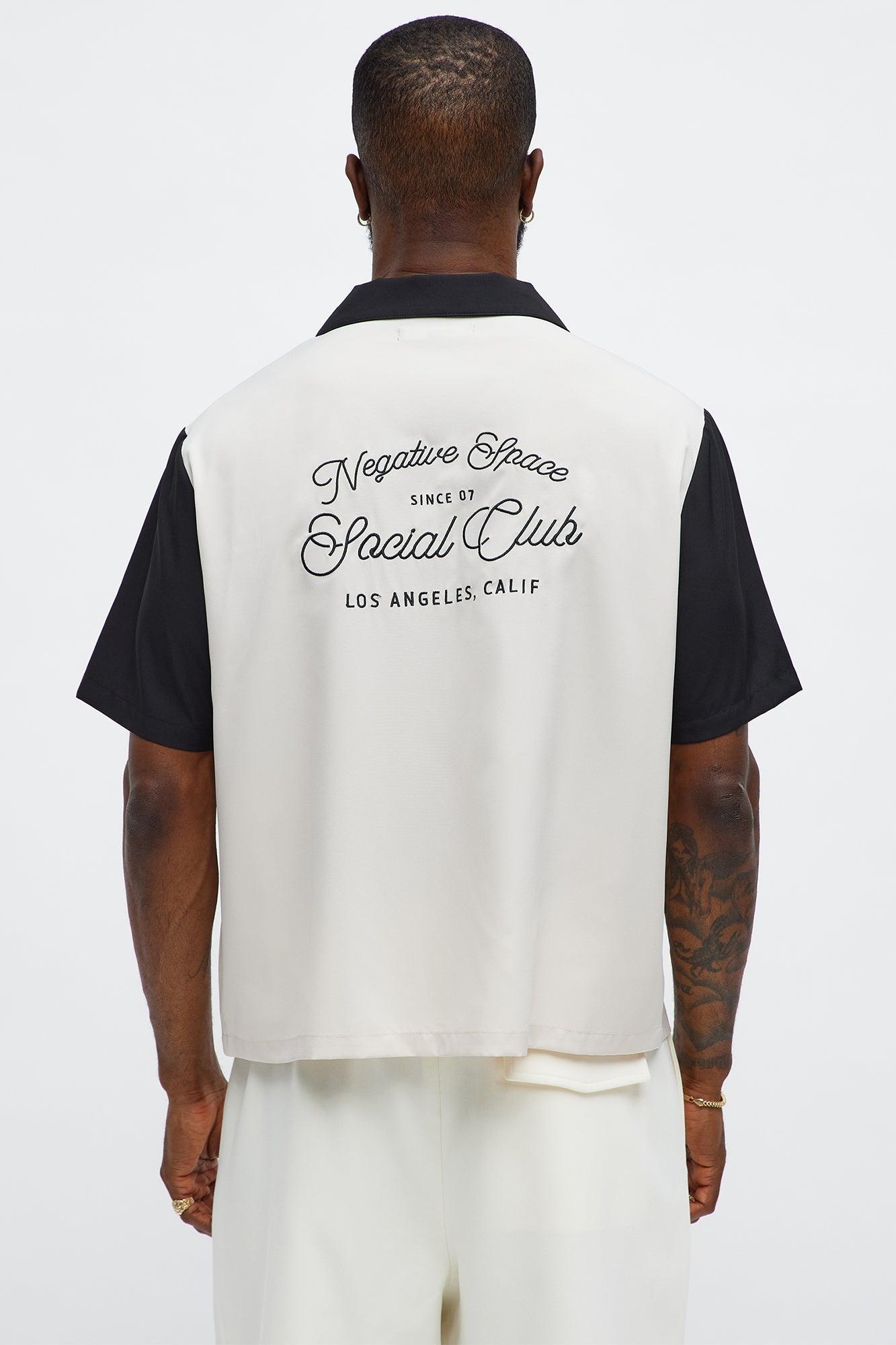 Regular Fit Social Club Bowling Shirt - Black/combo Male Product Image