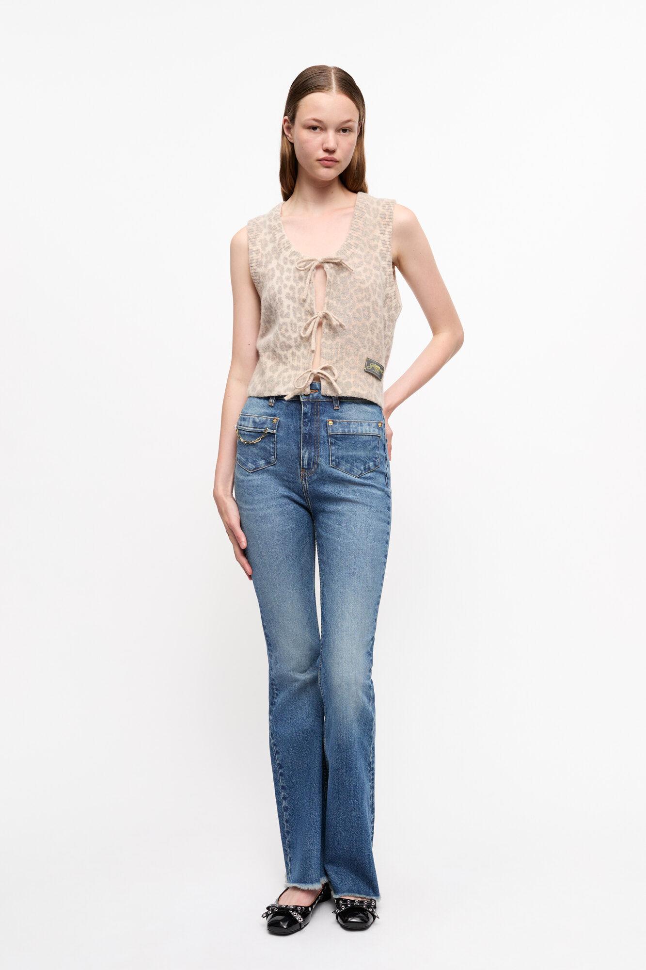 Leopard Tie String Vest Product Image