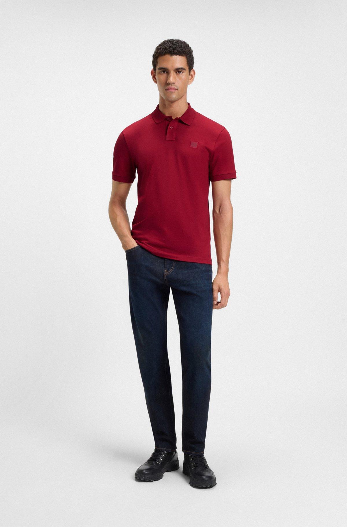 Cotton polo shirt with herringbone structure Product Image