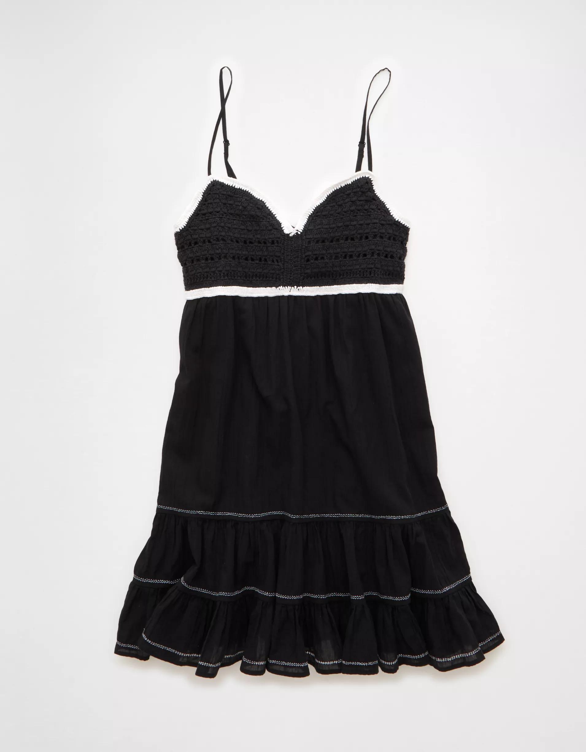 AE Crochet Babydoll Mini Dress Product Image