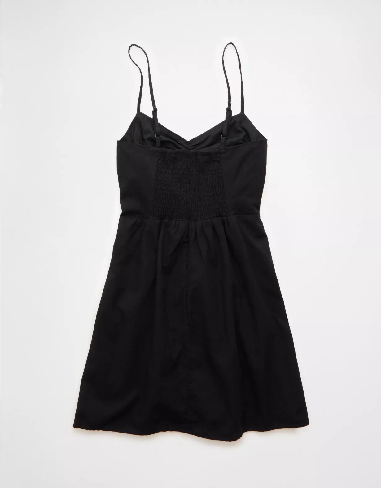 AE Linen-Blend Ruched Mini Dress Product Image