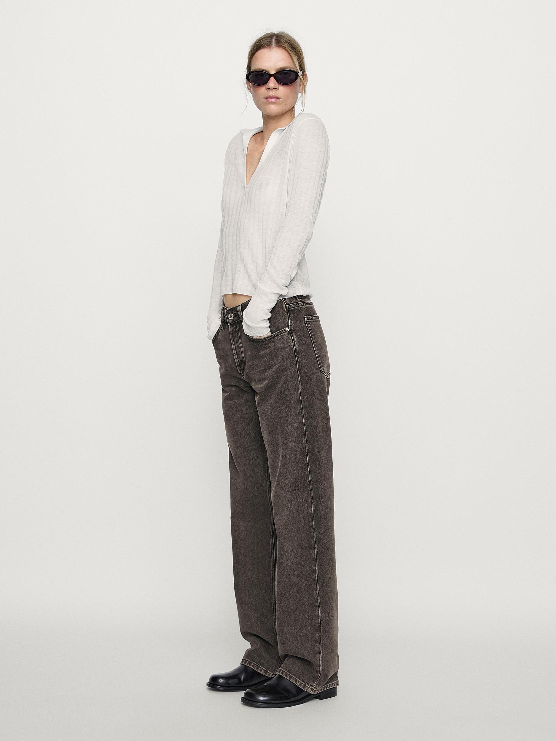 Mid-waist wide-leg jeans Product Image