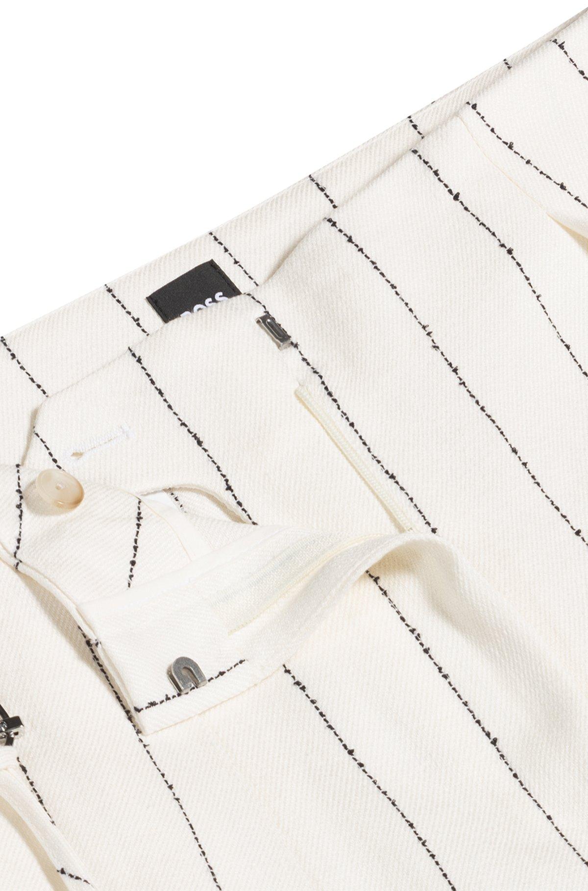 Loose-fit suit trousers in striped linen-blend bouclé Product Image