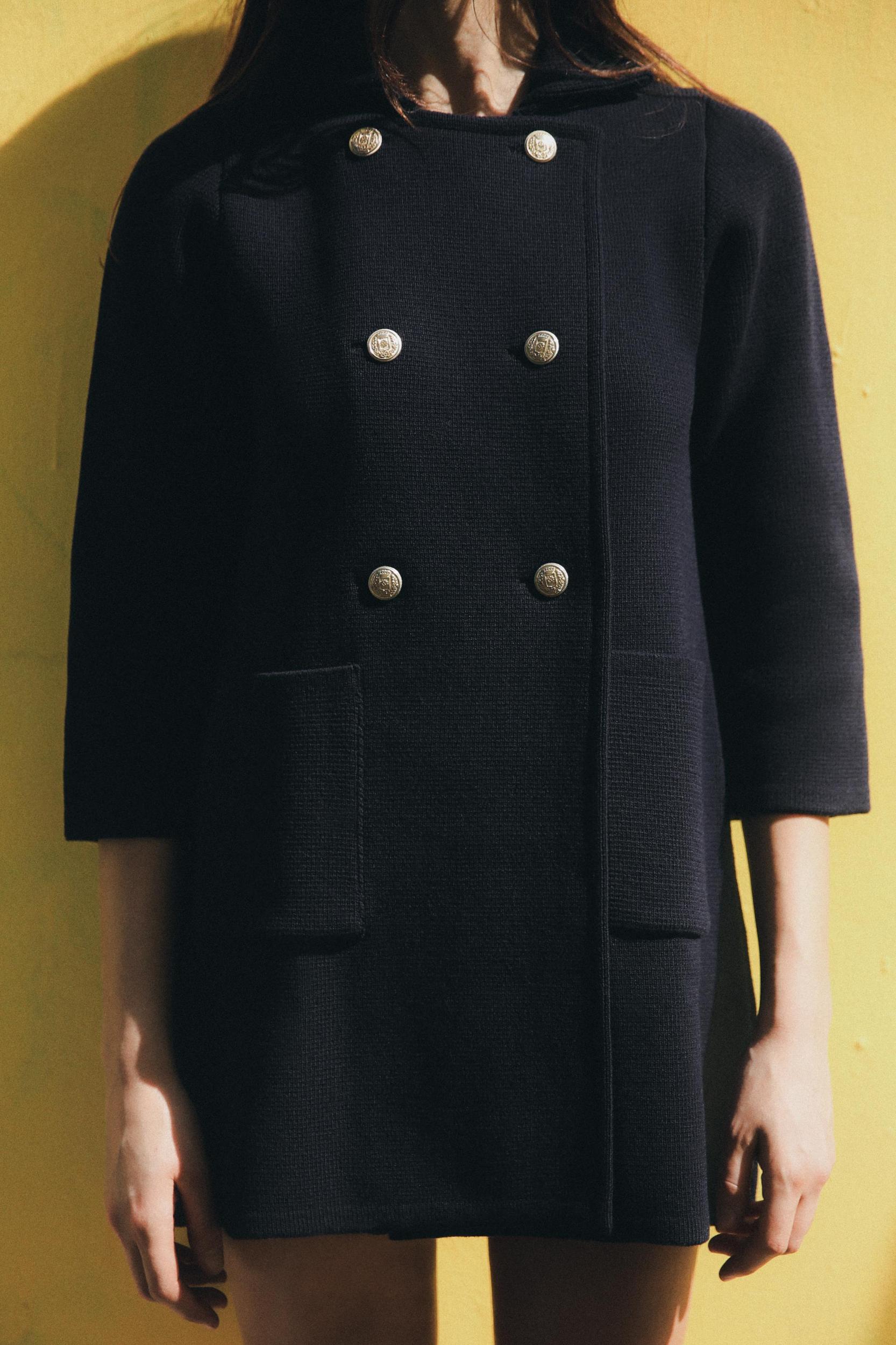 DOUBLE BREASTED KNIT COAT Product Image