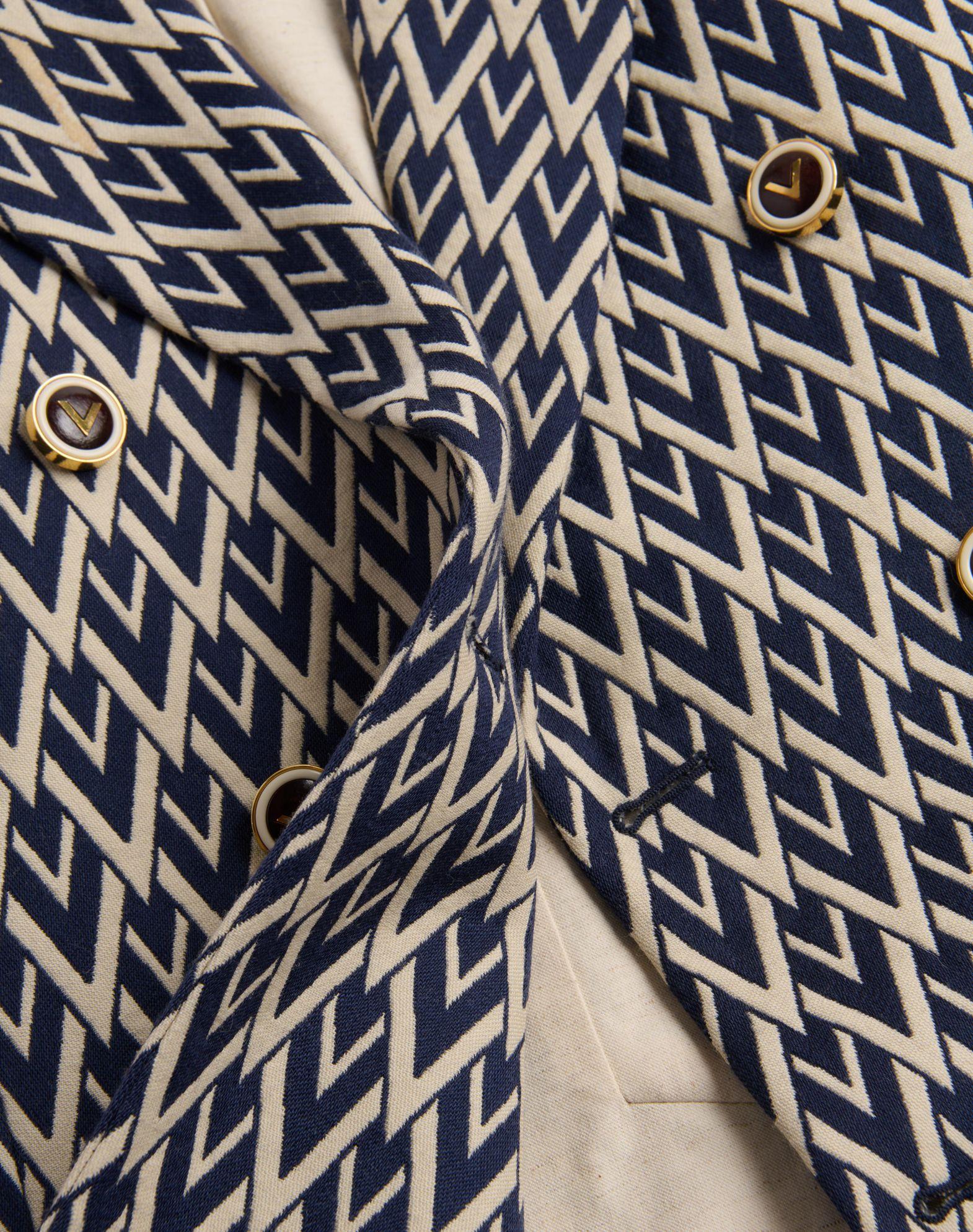 Double-Breasted Wool Jacket With Jacquard Toute La V Pattern Product Image