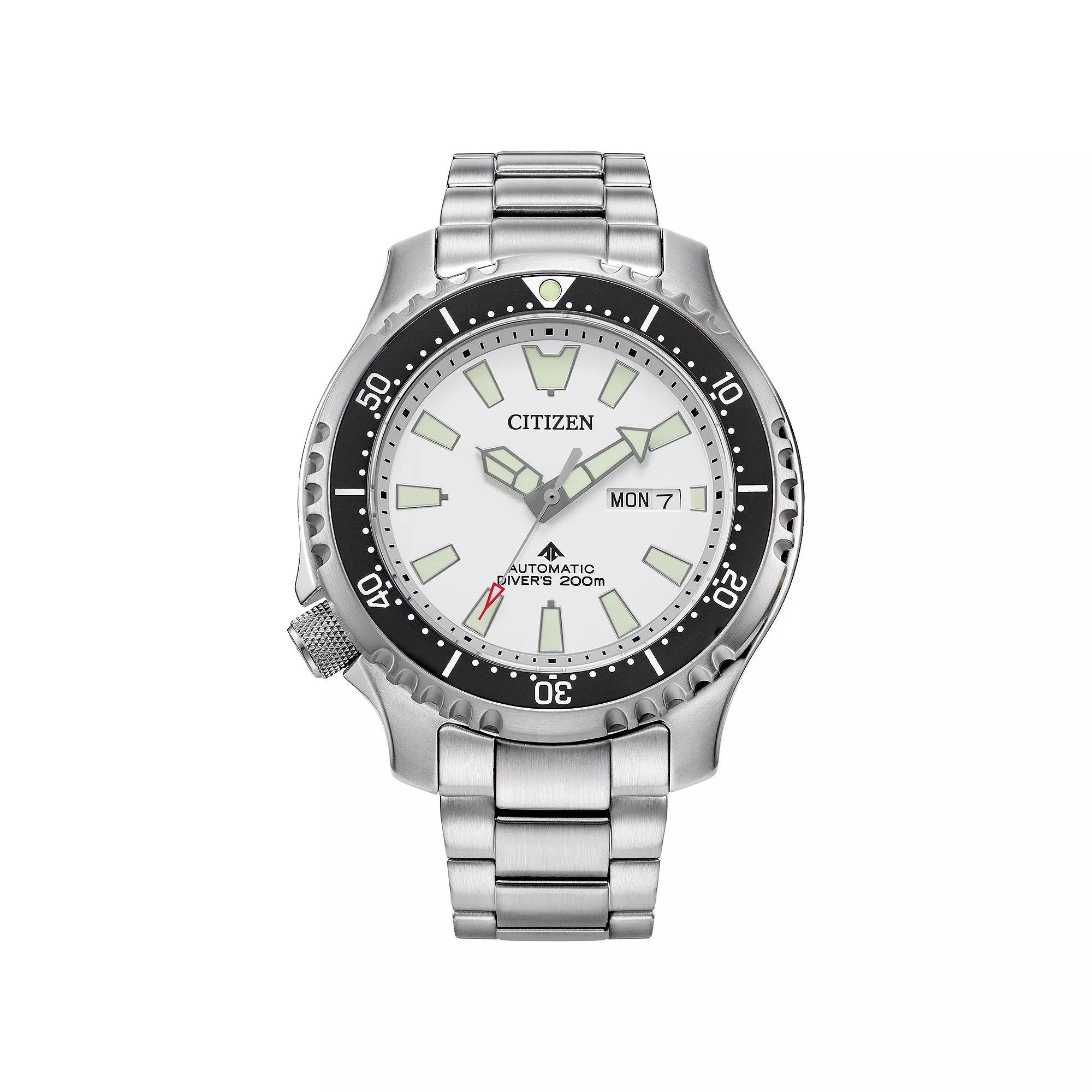 Citizen Men's Promaster Dive Automatic Stainless Steel Black Dial Bracelet Dive Watch, Size: Large, Silver Product Image