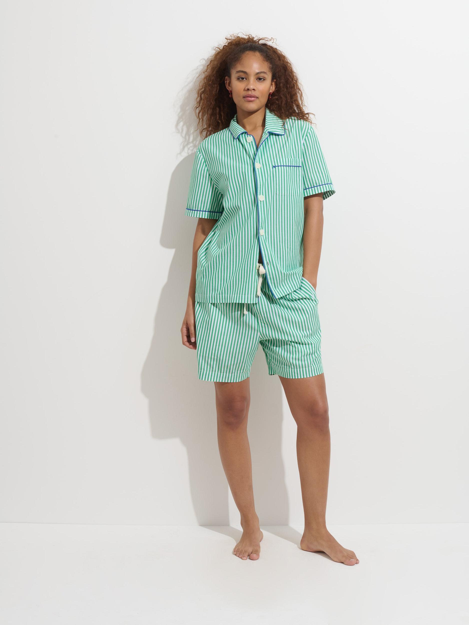 P'Jimmies Short Sleeve Sleep Shirt In Stripe Product Image