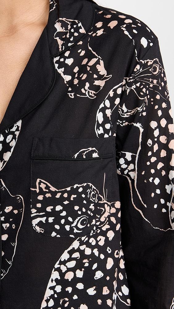 Desmond & Dempsey Womens Long Sleeve Jaguar Pajama Set | Shopbop Product Image
