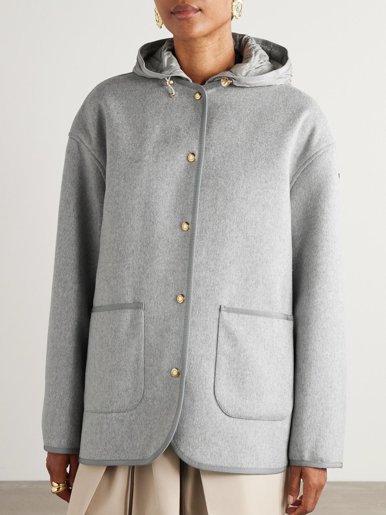 MONCLER Reposse Convertible Wool And Cashmere-blend Jacket In Gray Product Image