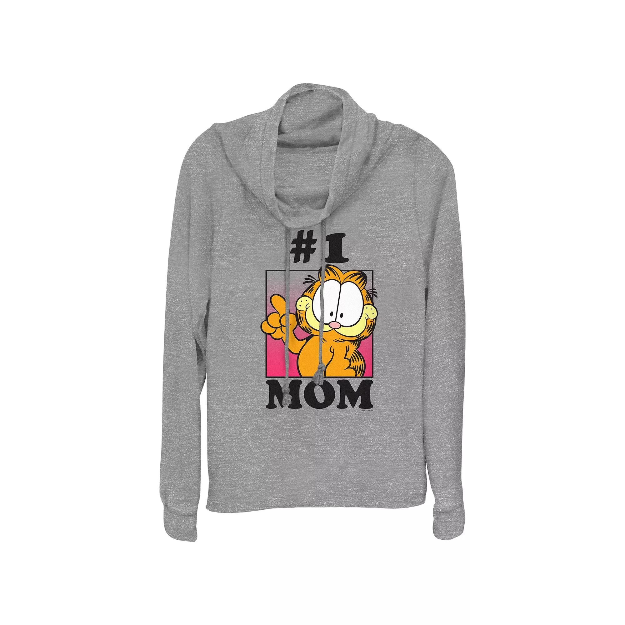 Women's Garfield #1 Mom Cowlneck Graphic Lightweight Long Sleeve,  Product Image