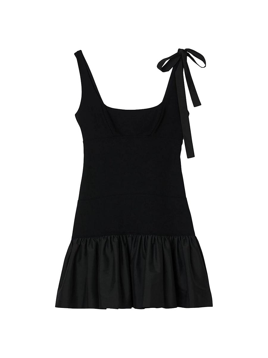 Womens Dual-Material Mini Dress Product Image