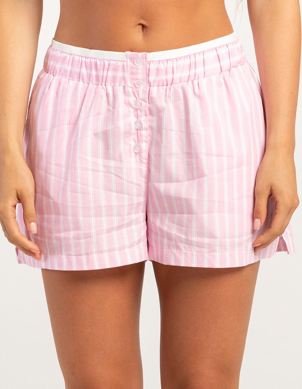 RSQ Womens Button Front Stripe Boxers - GRAY Product Image