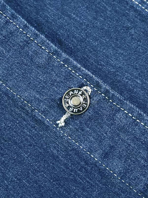 Vintage Denim Breasted V Neck Women Vest Product Image