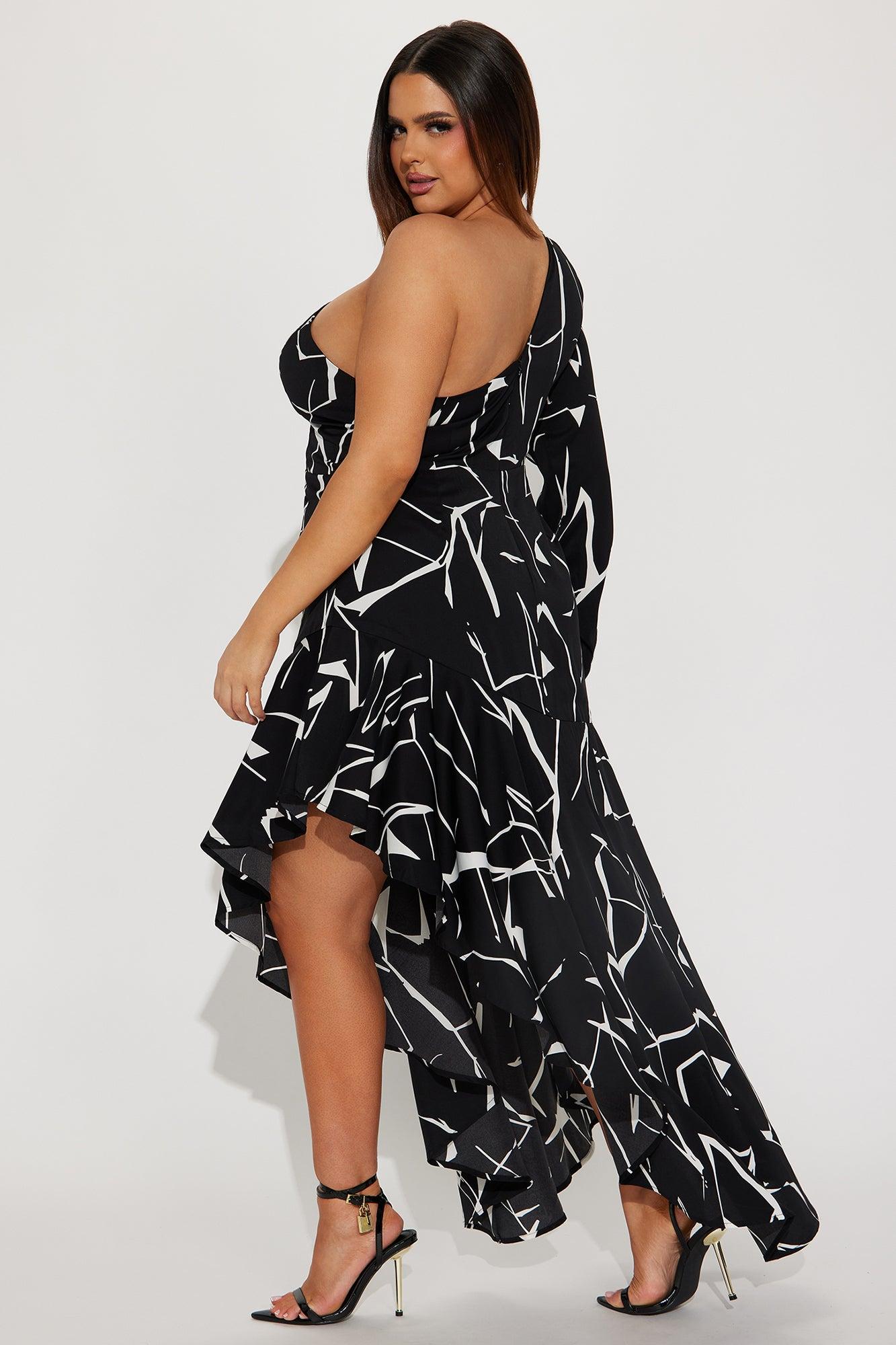Briella One Shoulder Maxi Dress - Black Product Image