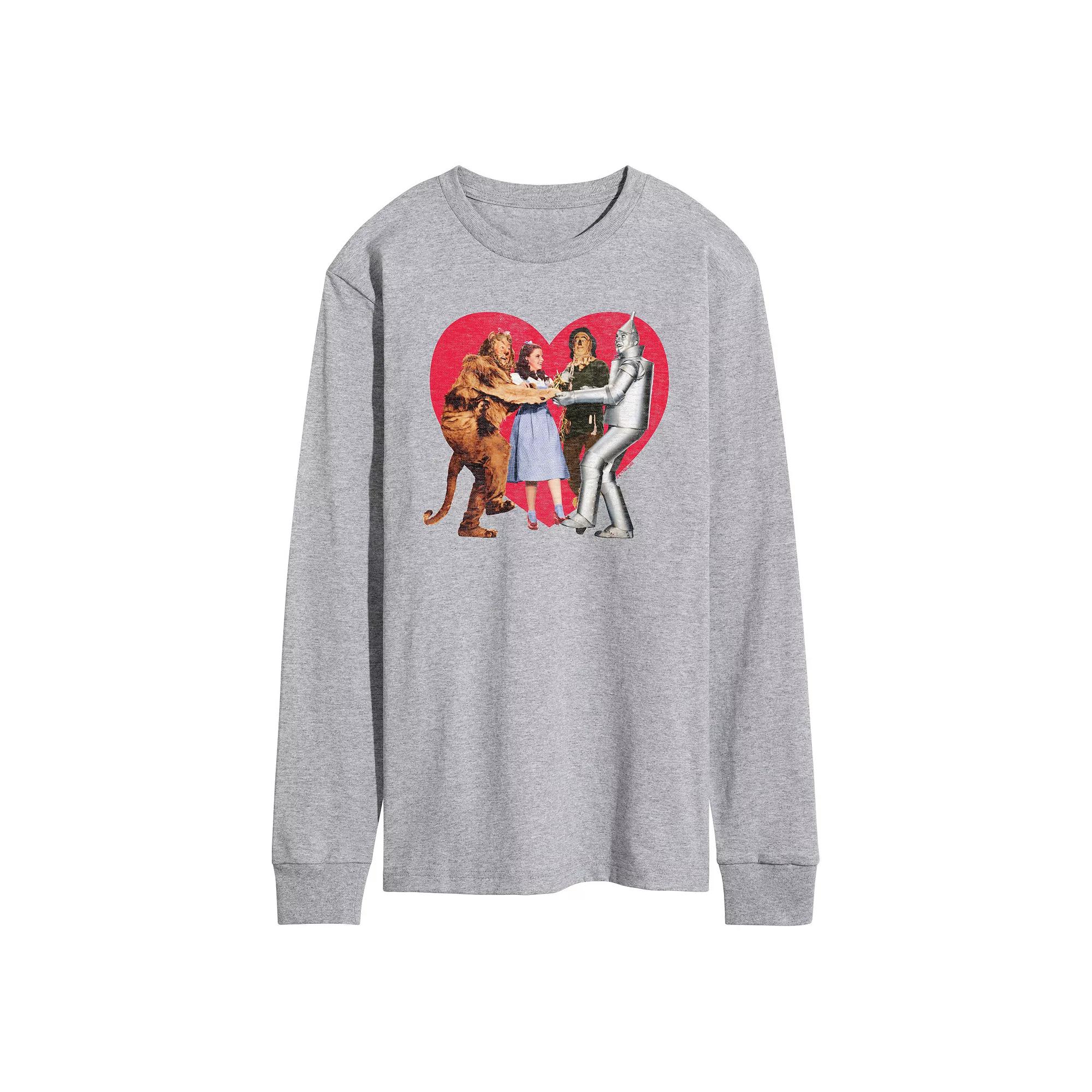 Men's Wizard Of Oz Group Photo Heart Long Sleeve Graphic Tee,  Product Image
