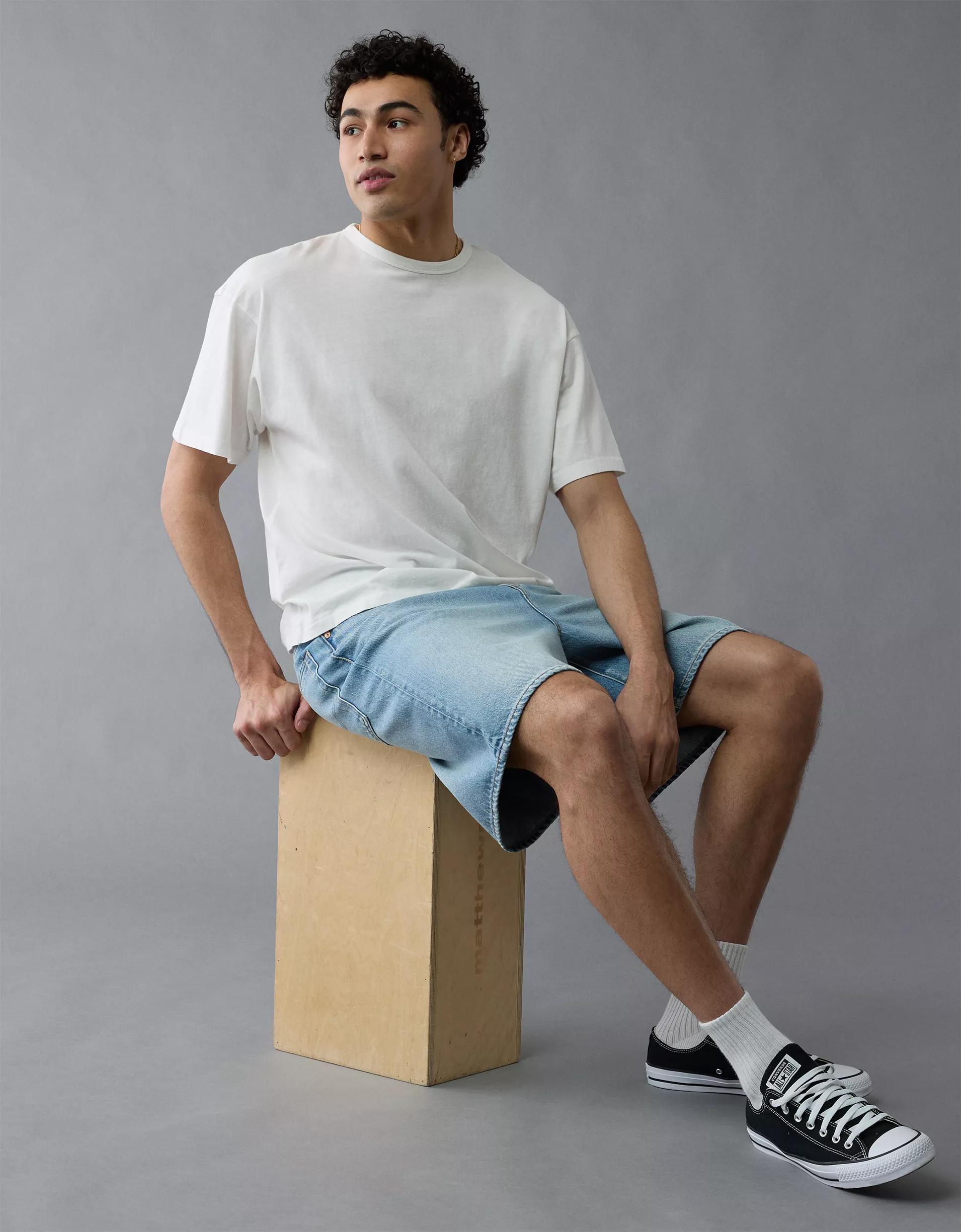 AE Boxy Linen-Blend T-Shirt Product Image